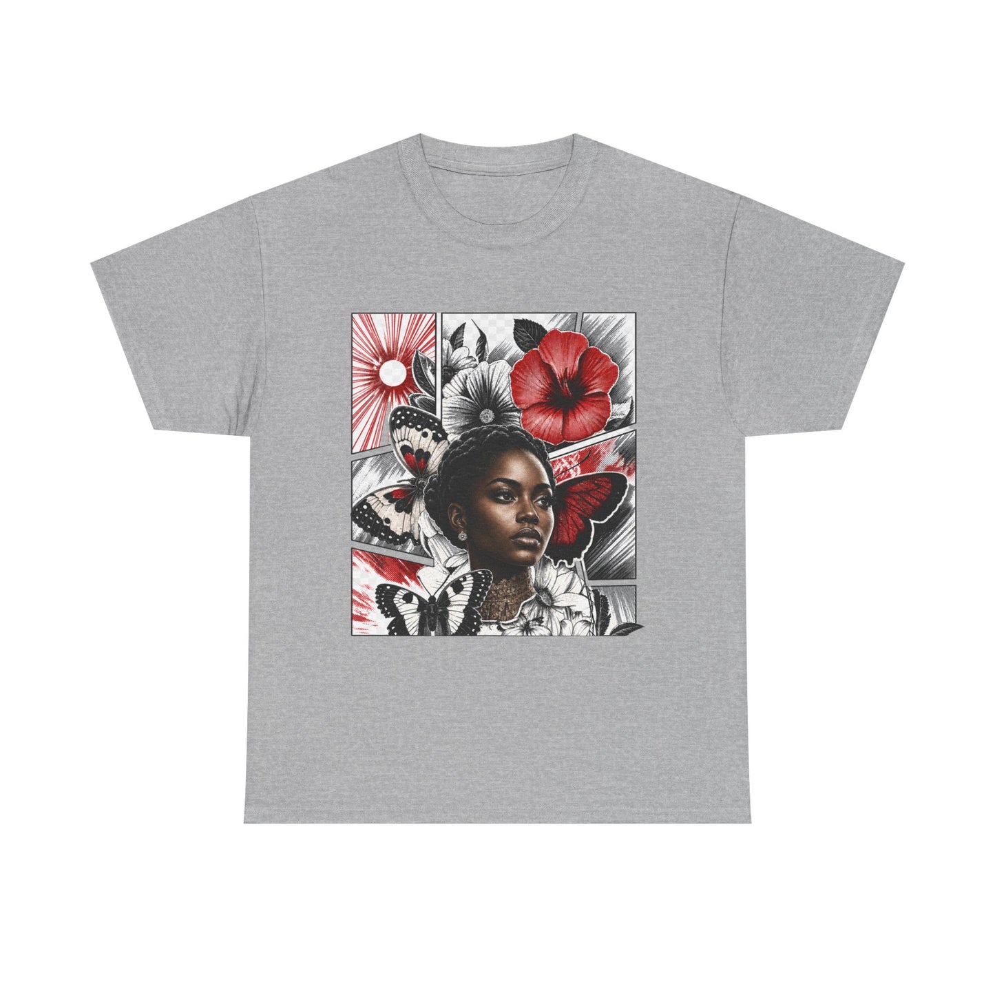 Floral Butterfly Portrait Graphic Tee