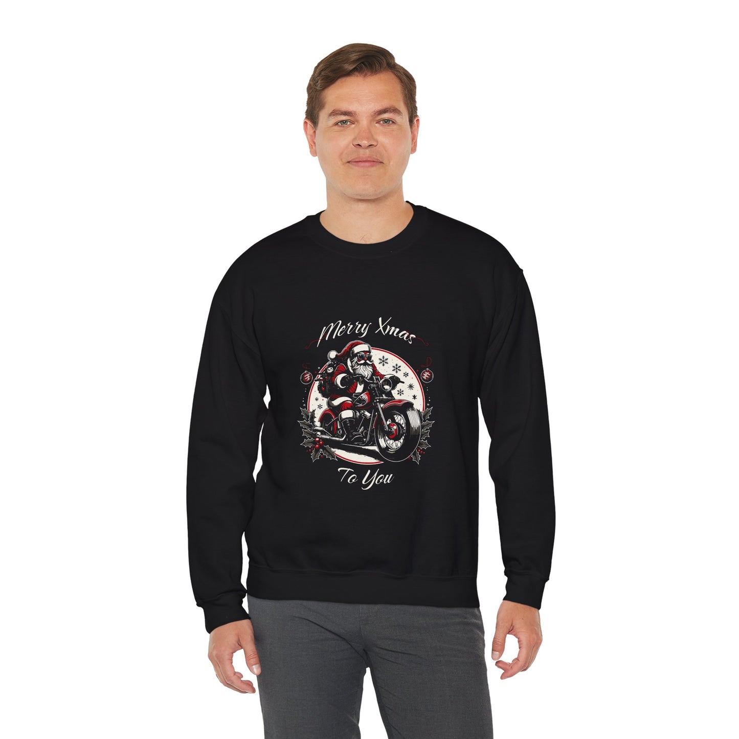 Merry XMas: Biker Holiday Crewneck Sweatshirt