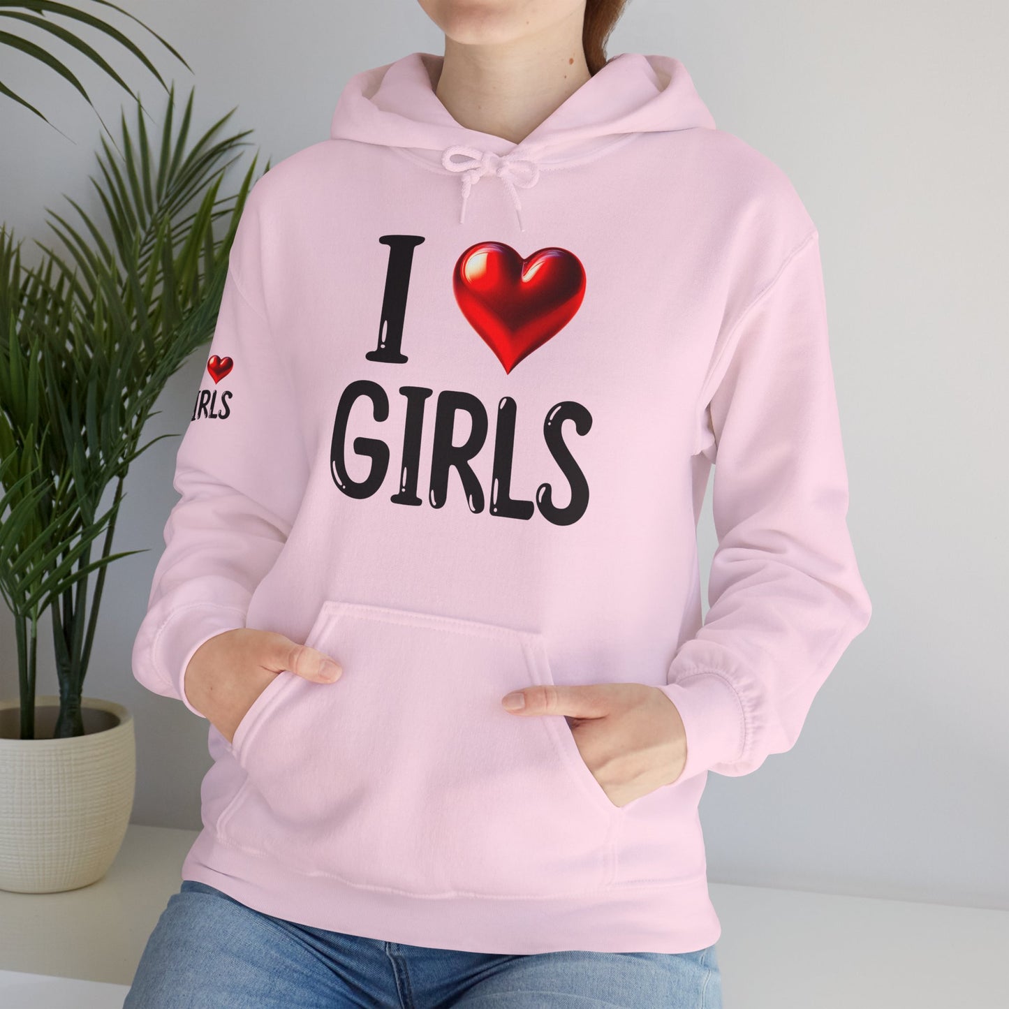 I love Girls Unisex Heavy Blend™ Hooded Sweatshirt