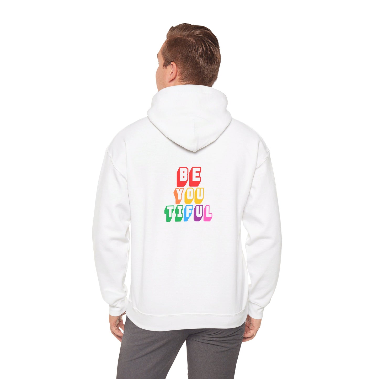 Be You Tiful - back design Unisex Heavy Blend™ Hooded Sweatshirt