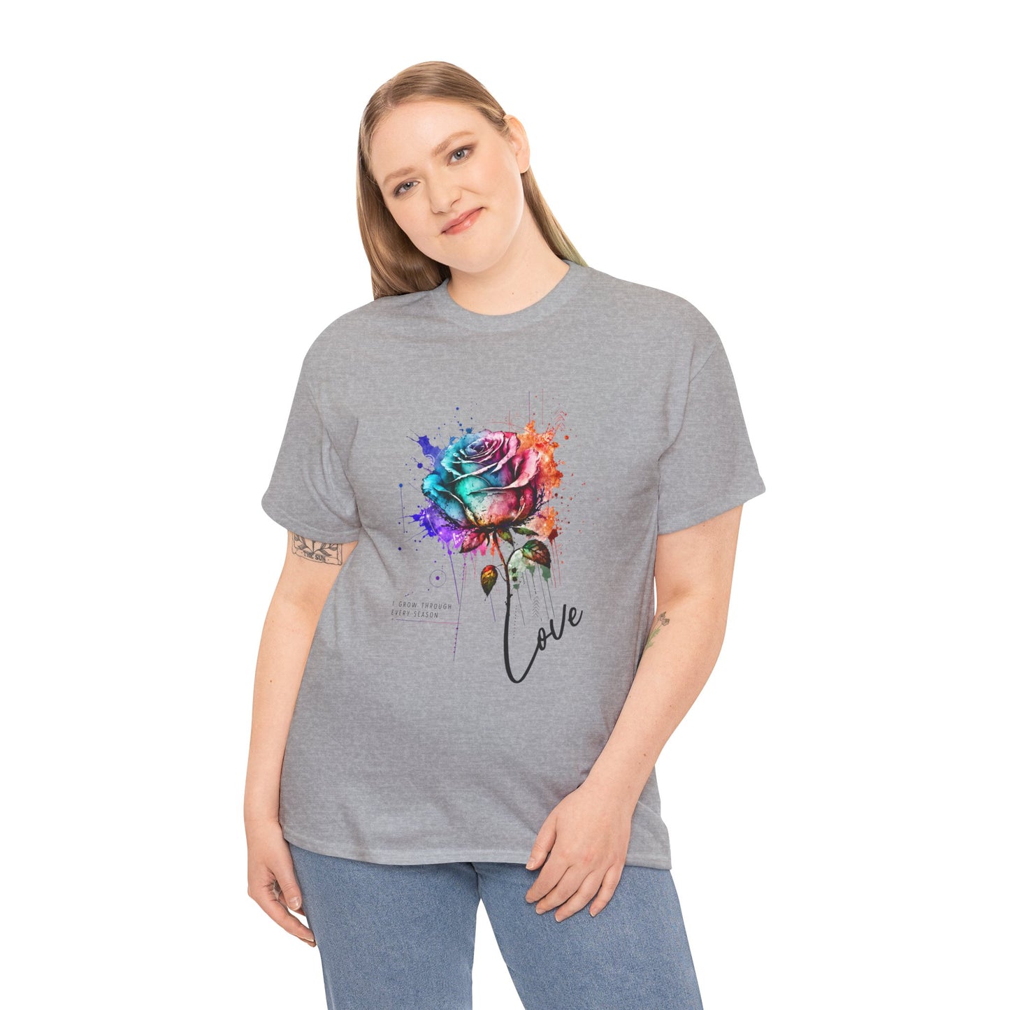 Love Watercolor Rose Growth Tee