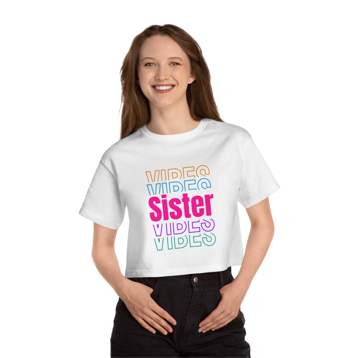 Sister Vibes Champion Women's Heritage Cropped T-Shirt