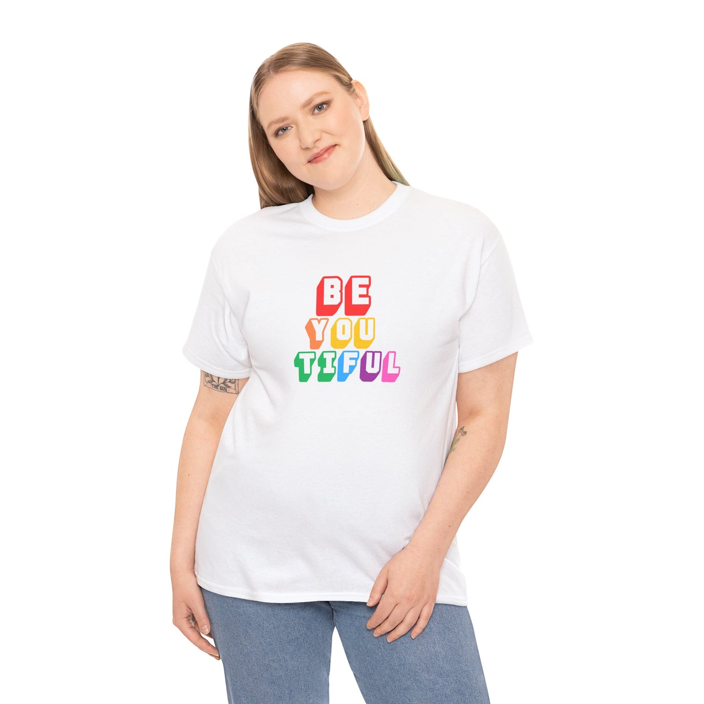 BeYOUtiful Color Block Graphic Tee
