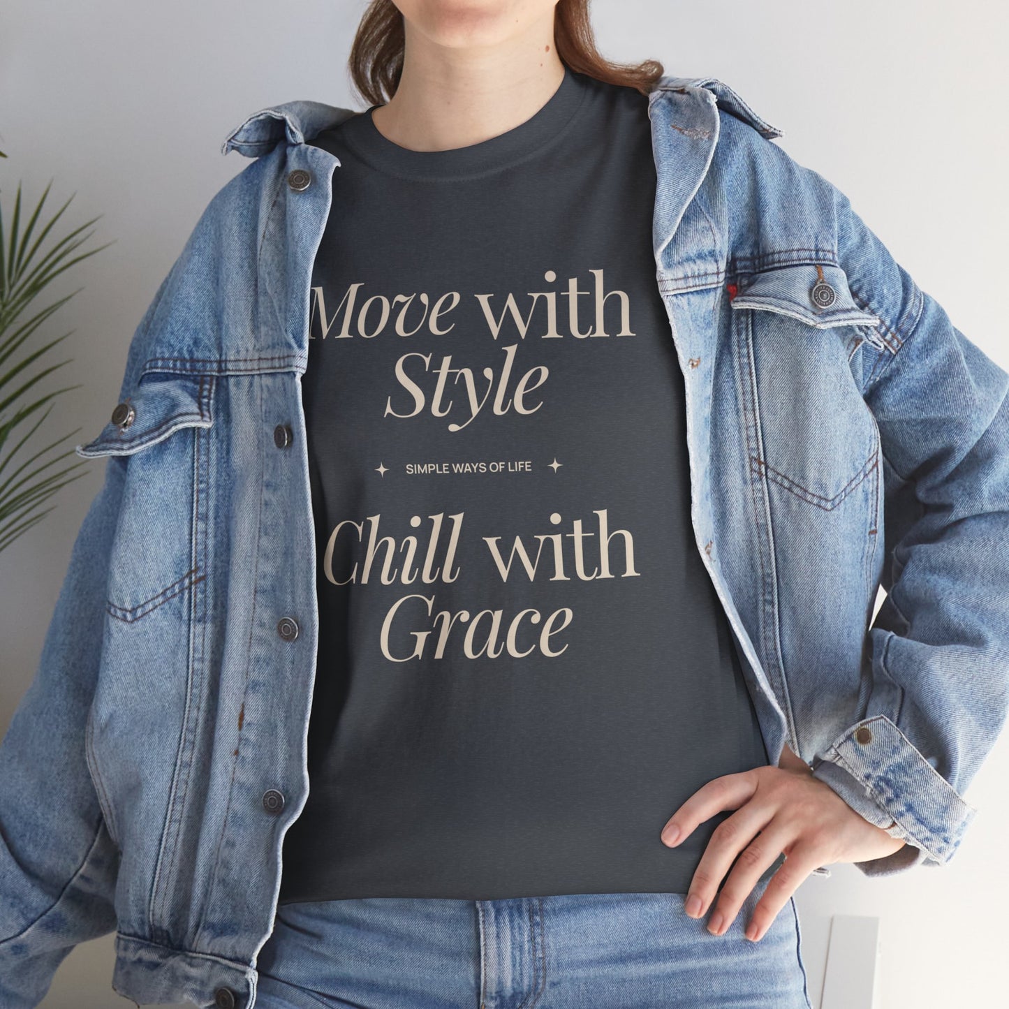 Move with style and relax with grace. Unisex Heavy Cotton T-shirt design that recalls the simple ways of life.