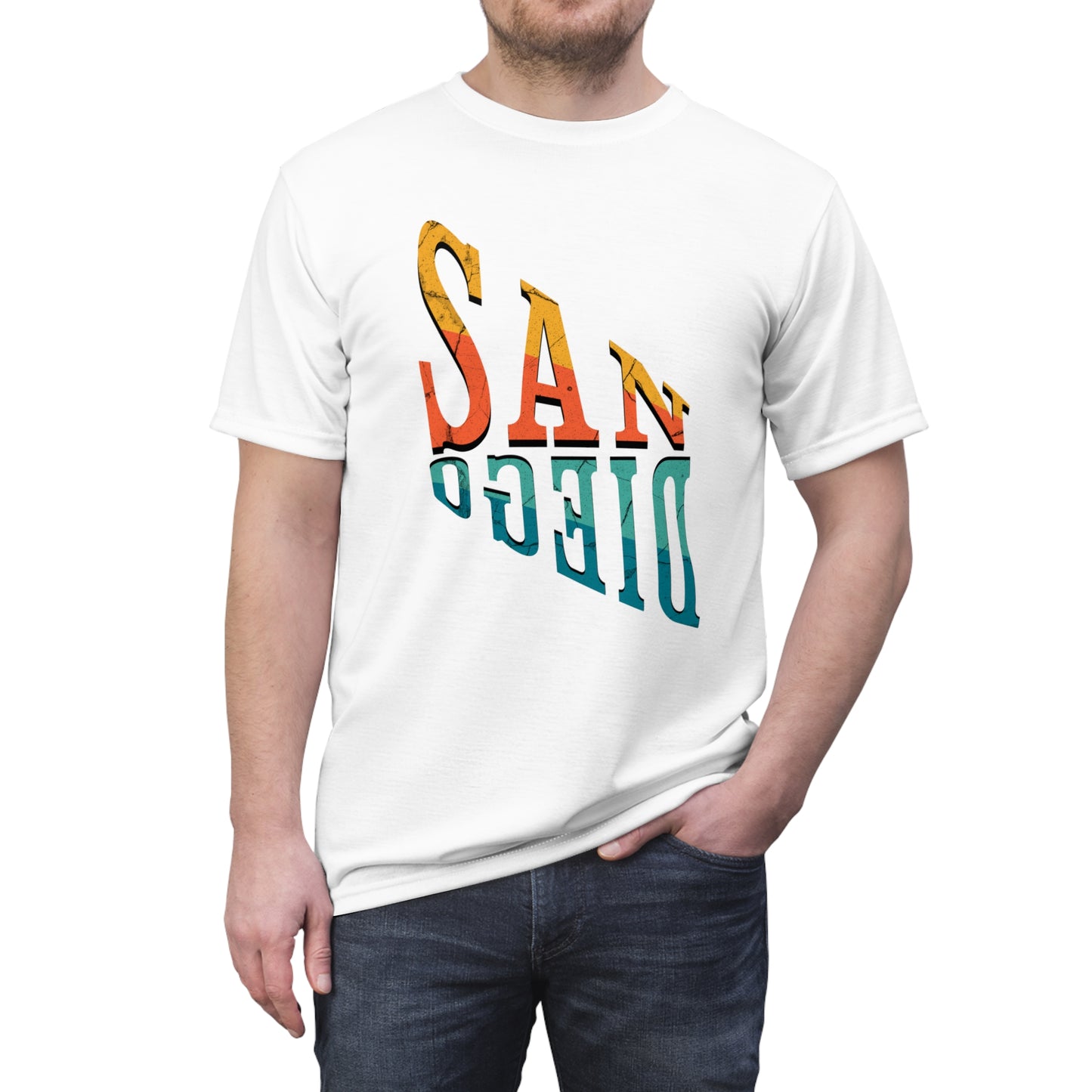 San Diego Slanted Unisex Cut & Sew Tee (AOP)