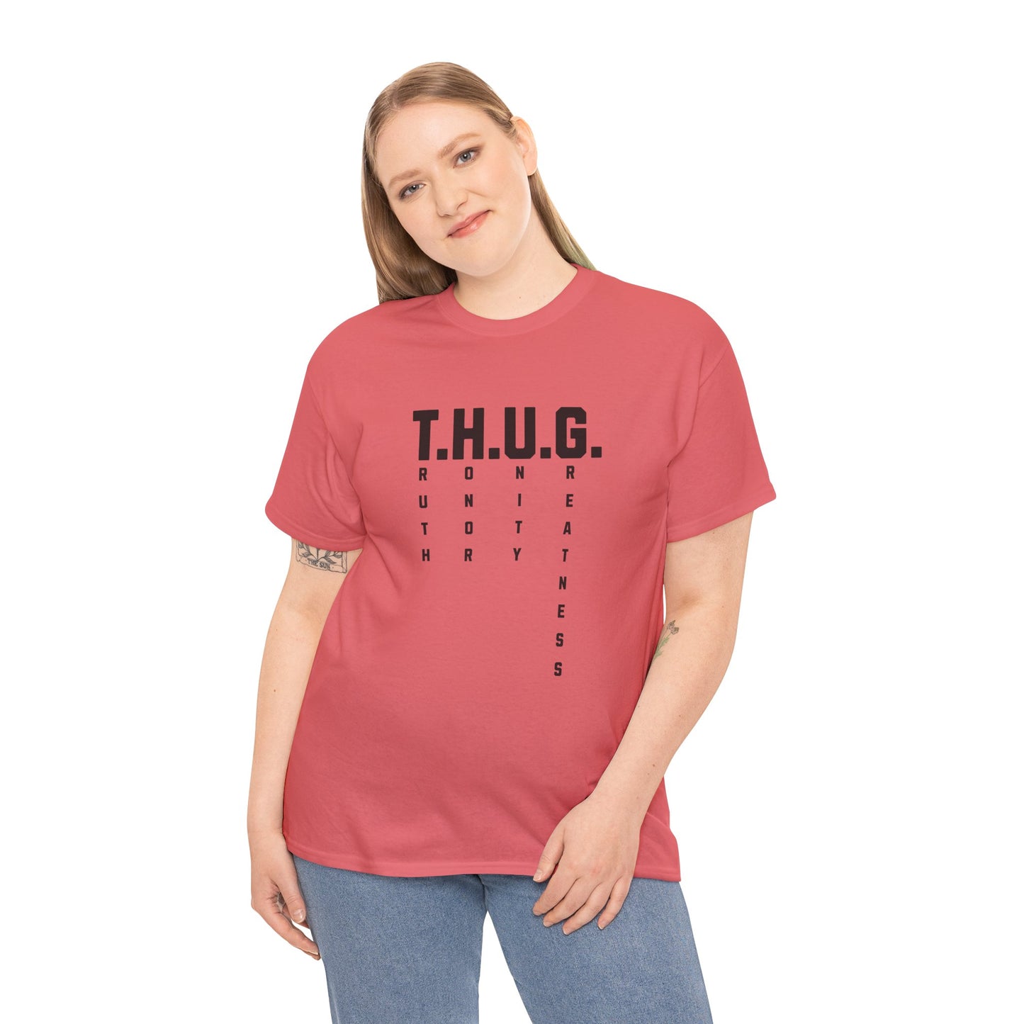 Pure Character: T.H.U.G. Vertical Acronym Premium Graphic Tee