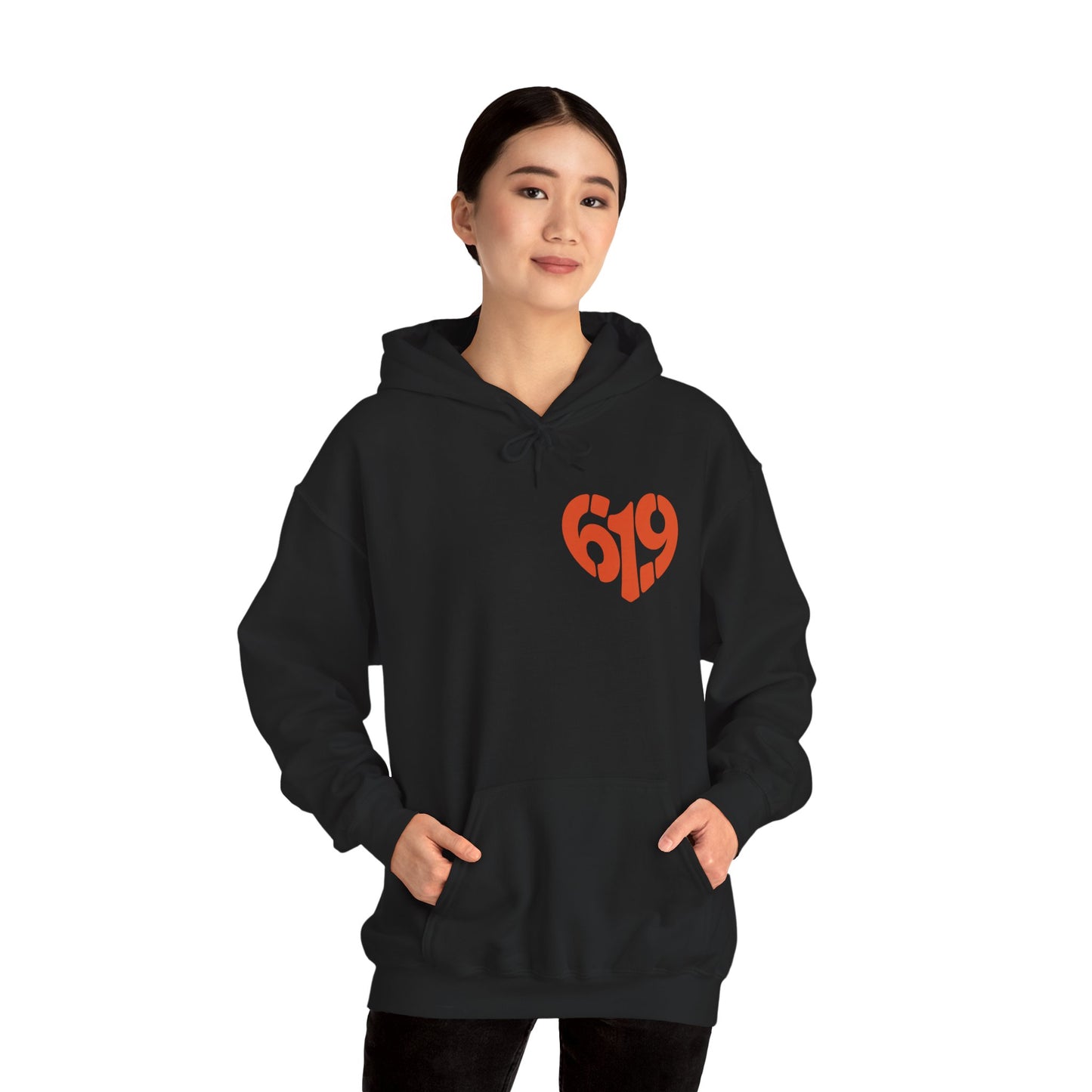 619 Heart San Diego Area Code Premium Hoodie