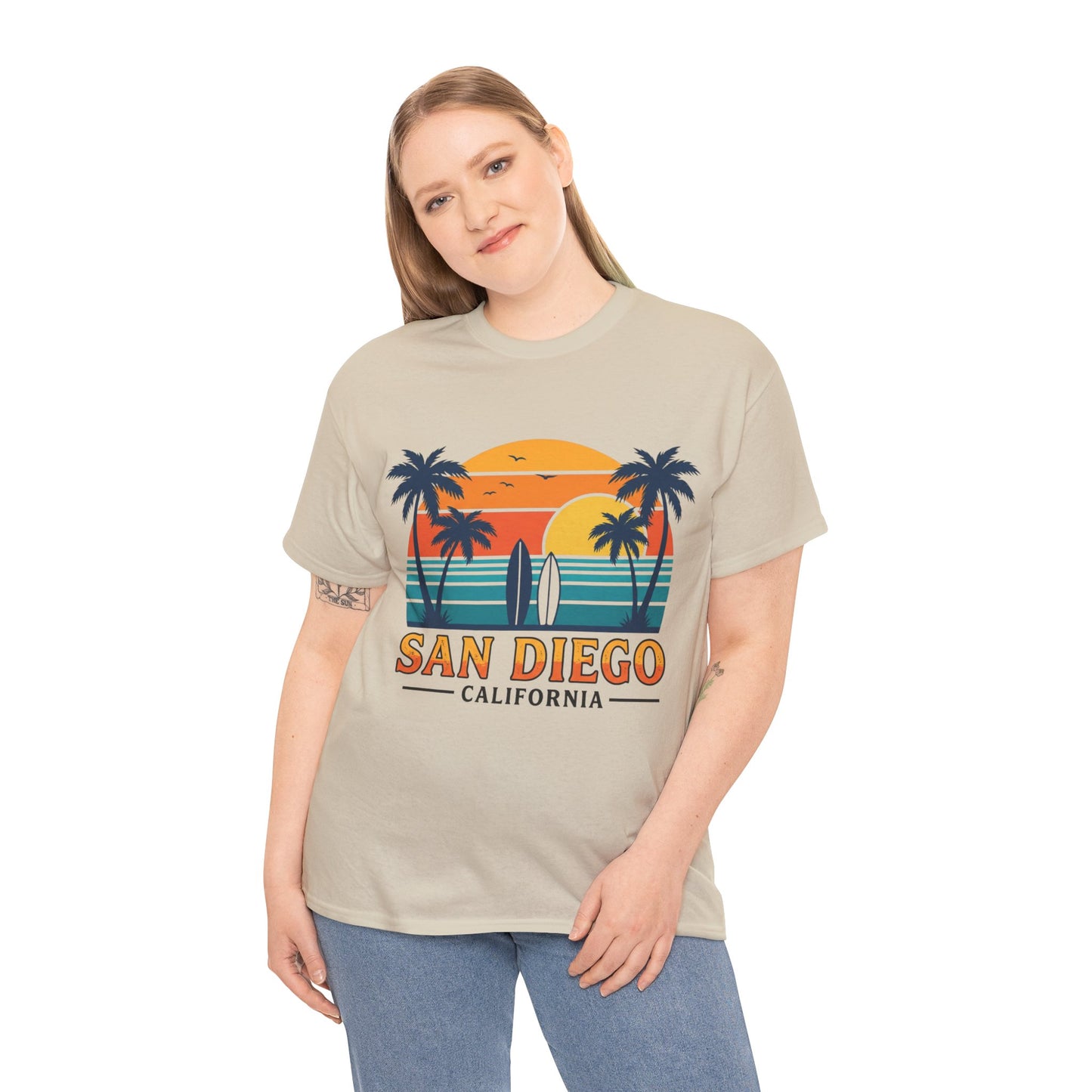 Coastal Classic: San Diego Sunset Surf Premium Graphic Tee