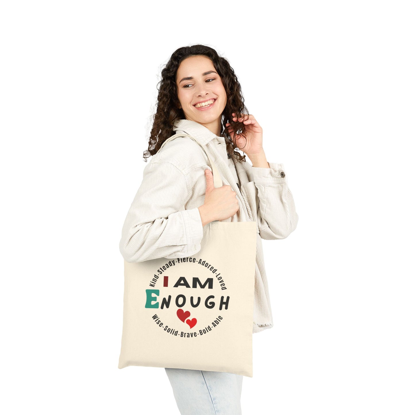 I Am Enough Inspirational Affirmation Premium Canvas Tote