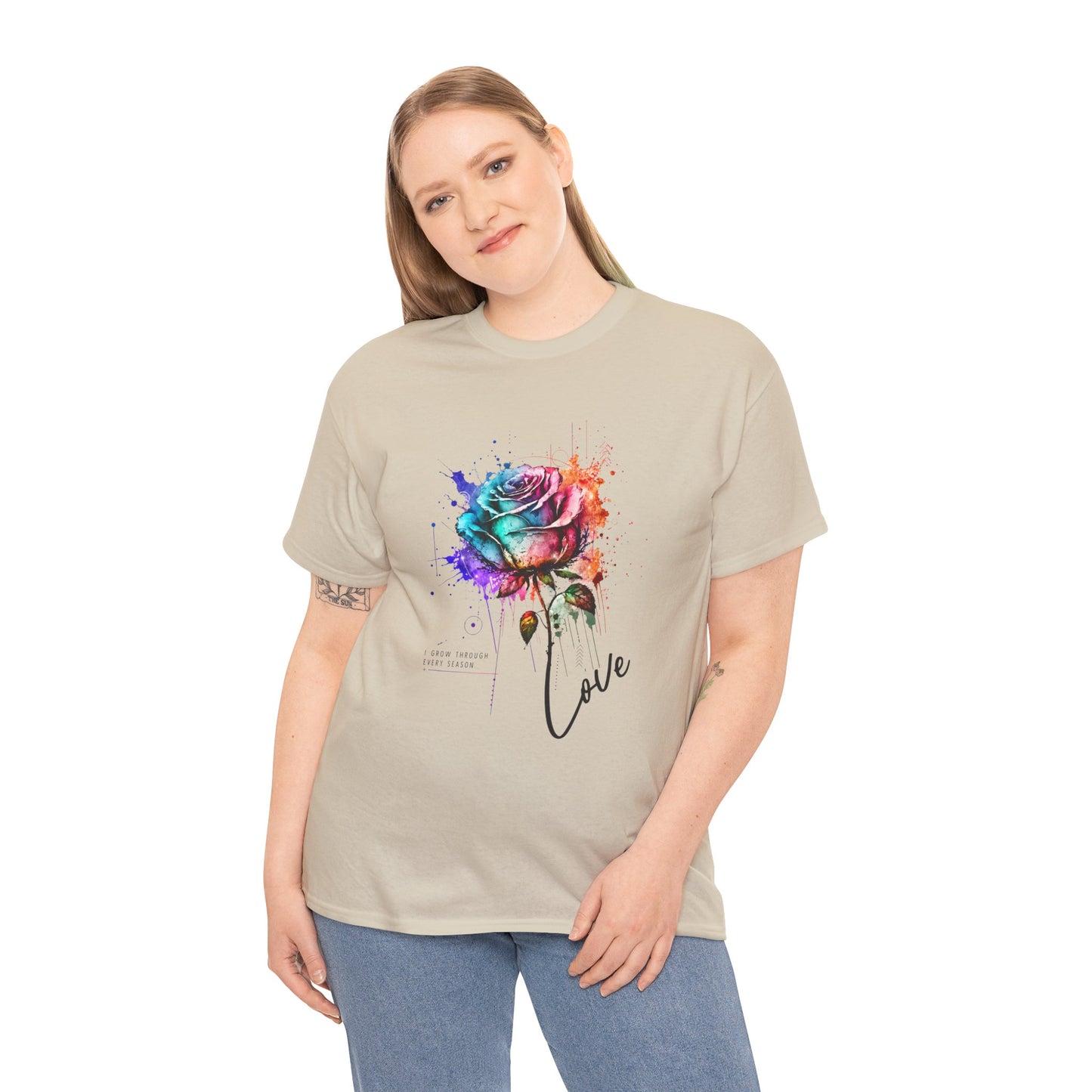 Love Watercolor Rose Growth Tee
