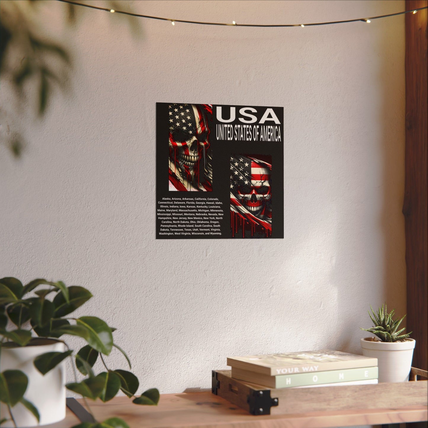 USA Textured Watercolor Matte Posters