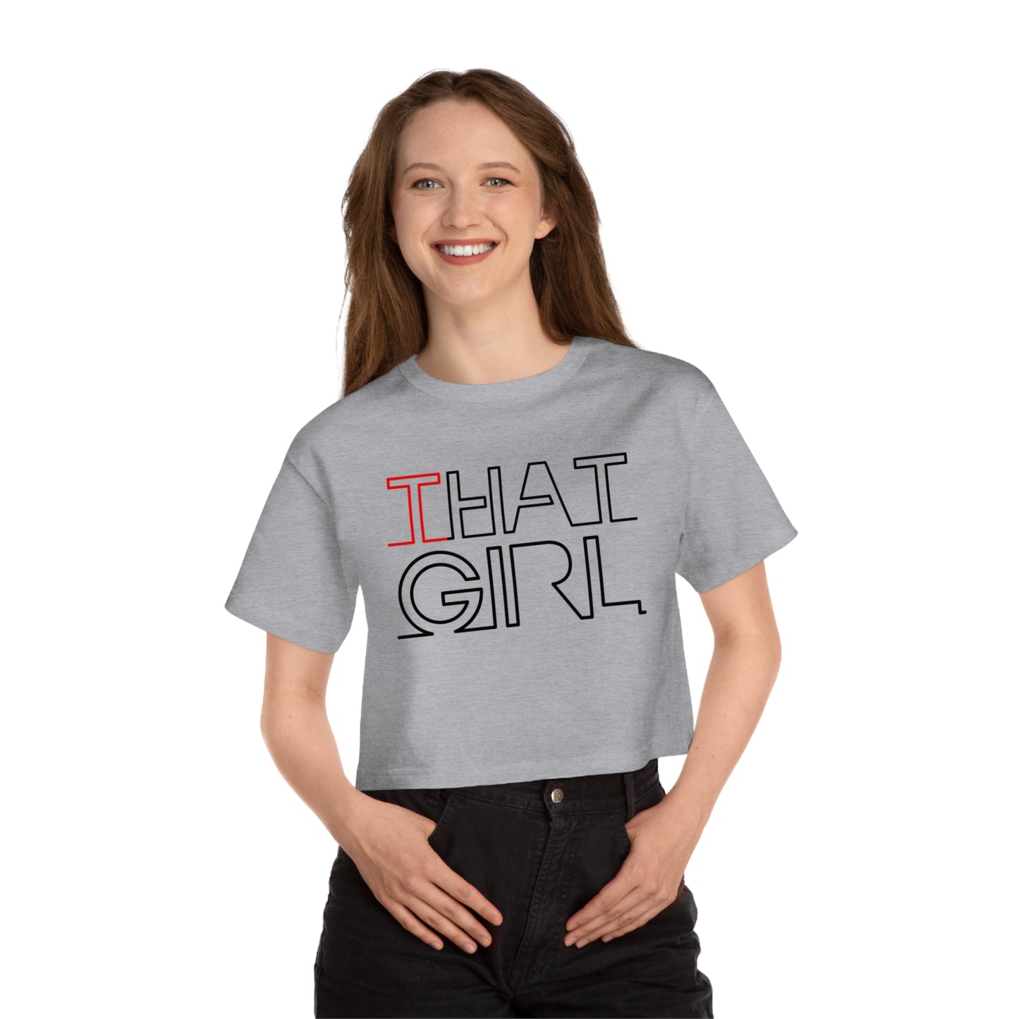 That Girl Cropped Tee — Retro Minimalist Women's Graphic Shirt