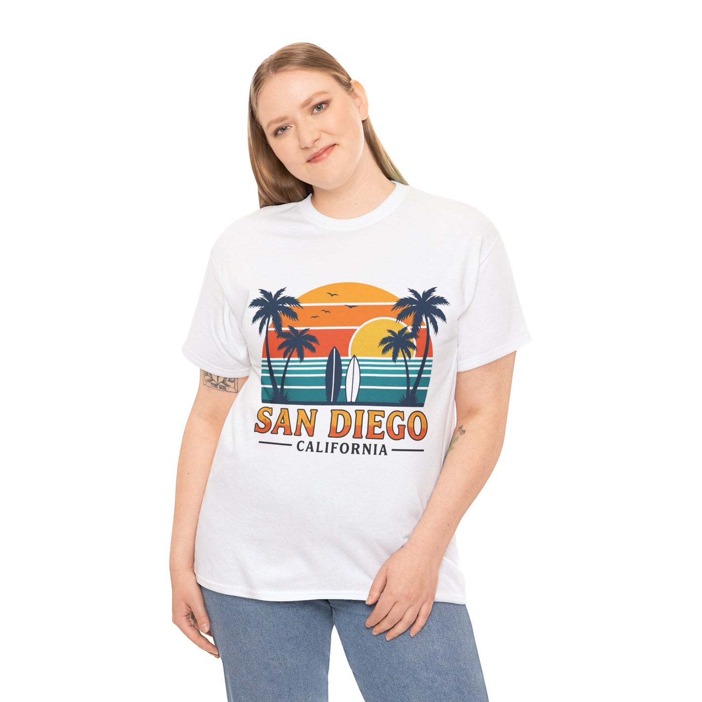 Coastal Classic: San Diego Sunset Surf Premium Graphic Tee