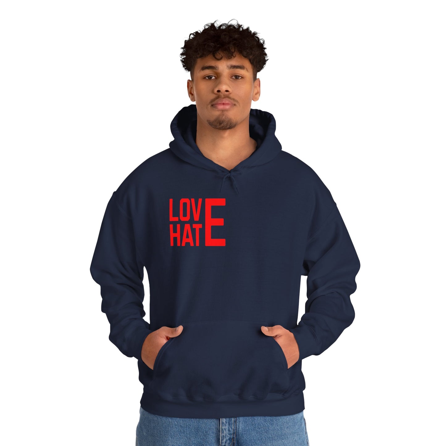 LOVE HATE Unisex Hoodie – Cozy Everyday Pullover by Dripp’N Gear, Perfect for Gifts & Holidays