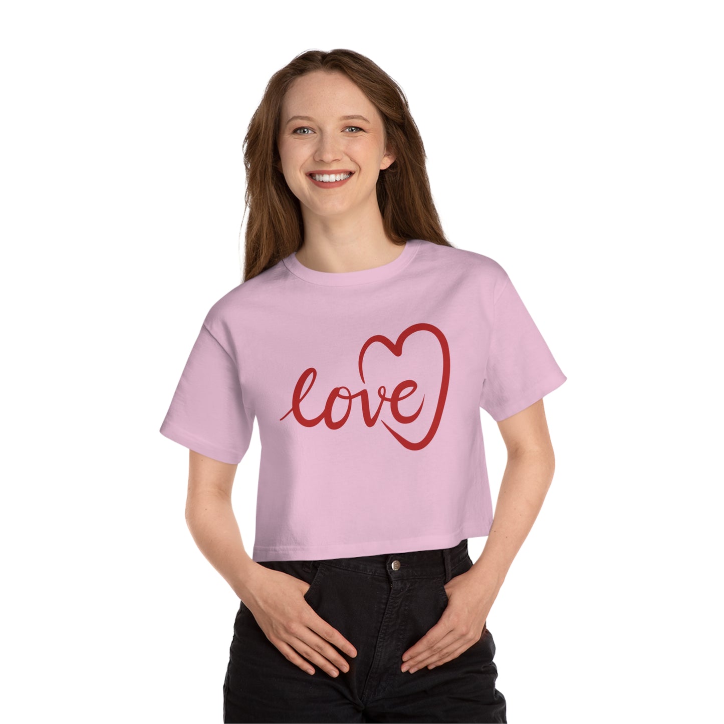 Love Heart Cropped Tee — Women's Day Graphic T-Shirt