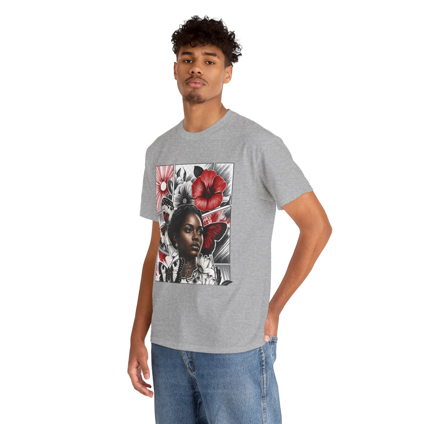 Floral Butterfly Portrait Graphic Tee