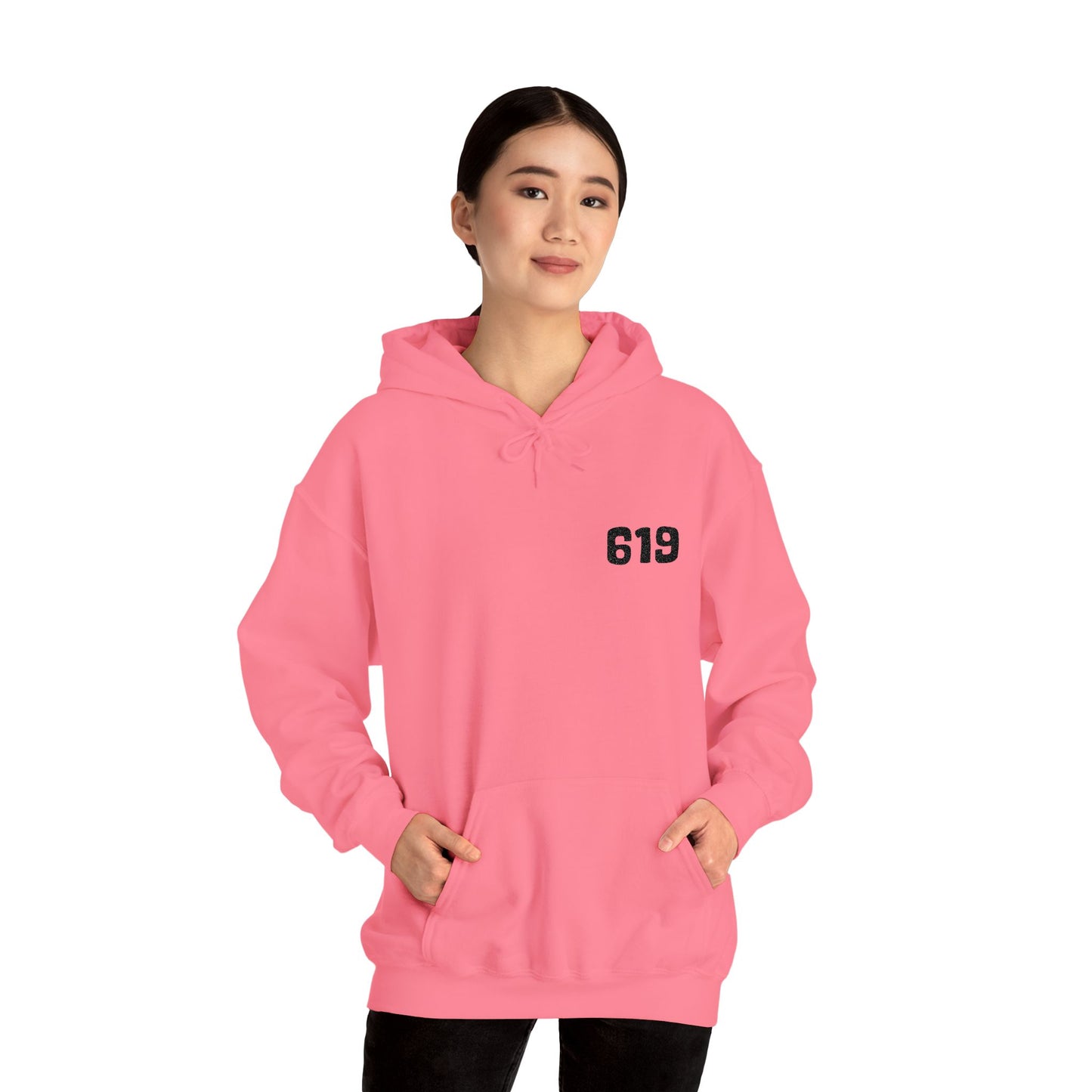 619 Heritage: Minimalist Embroidered Chest Print Premium Hoodie