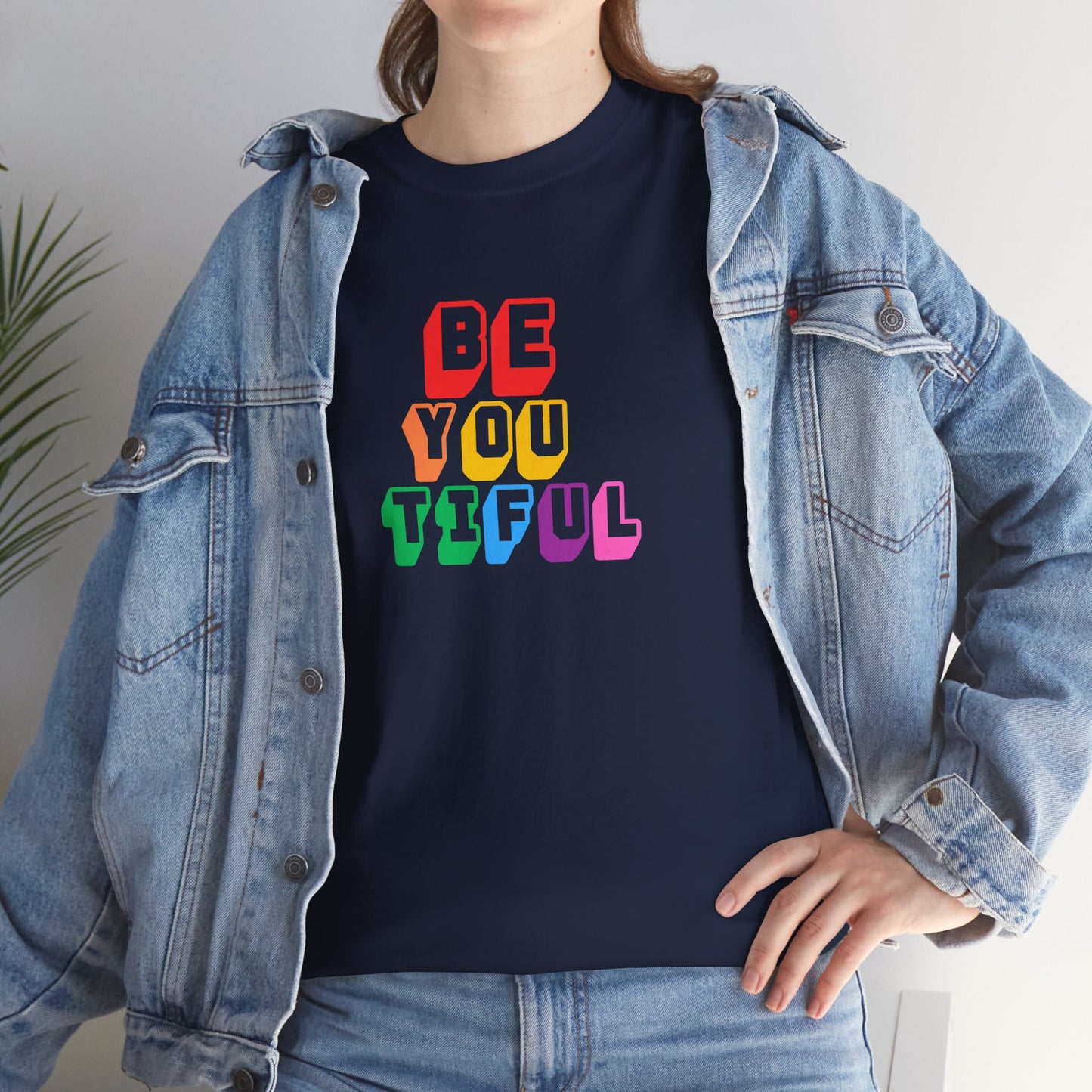 BeYOUtiful Color Block Graphic Tee
