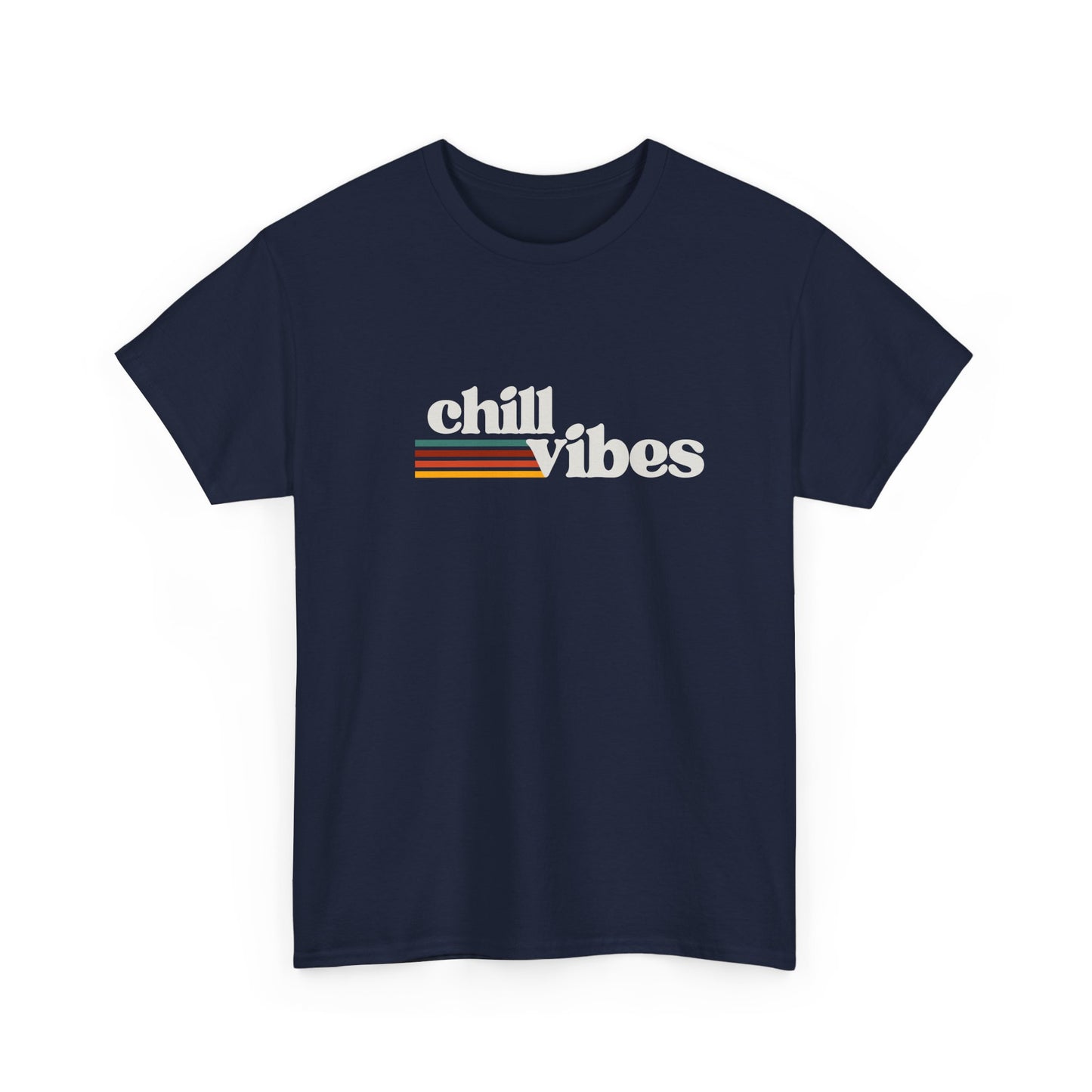 Sunset Soul: Chill Vibes Retro Stripe Premium Graphic Tee