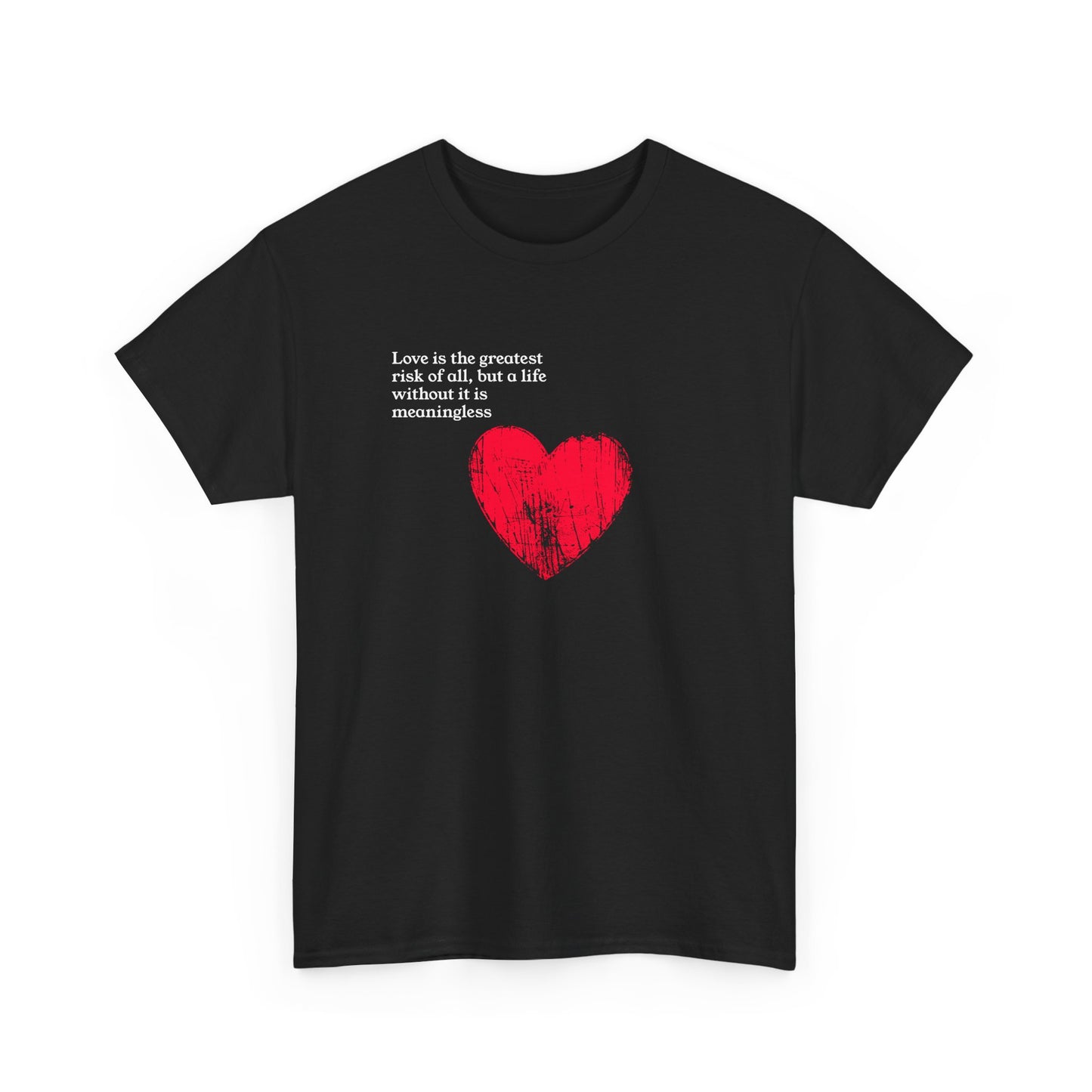 Artistic Affection: Red Brushstroke Heart "Love Is The Greatest" Tee