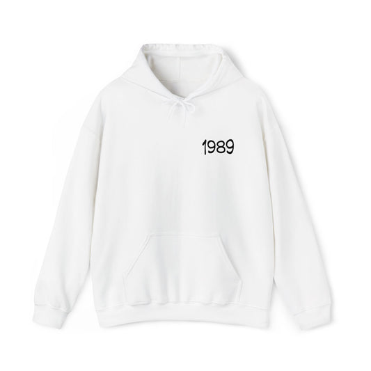 1989 Legacy: Minimalist Embroidered Birth Year Premium Hoodie