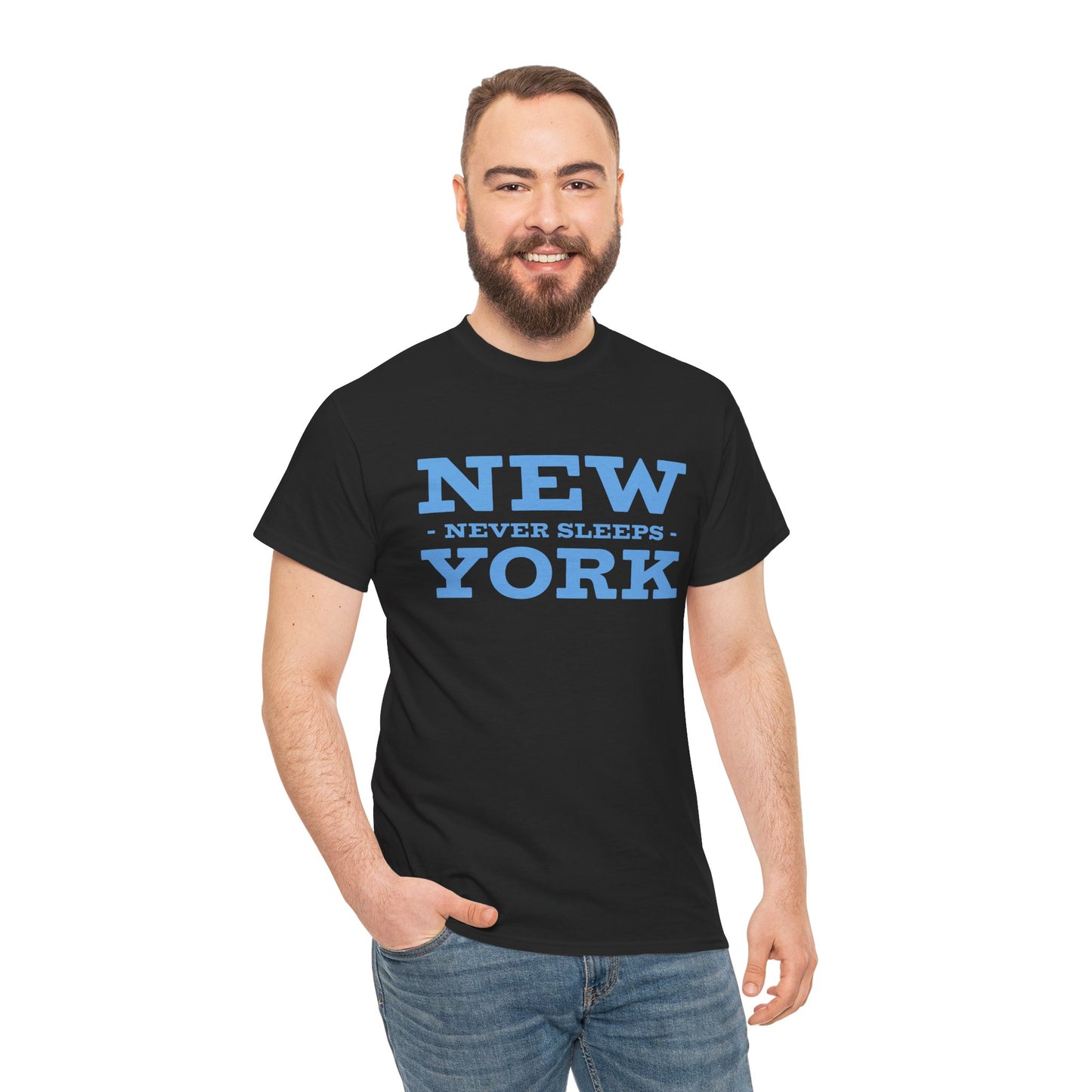 New York Never Sleeps T-Shirt - Unisex Heavy Cotton Tee