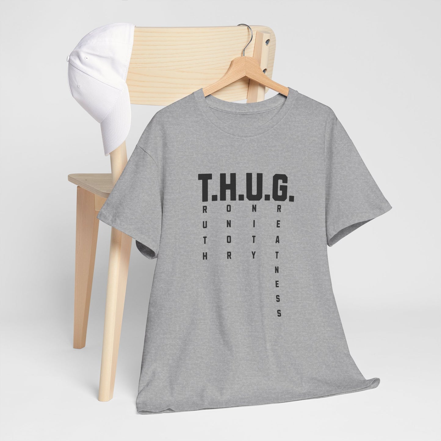 Pure Character: T.H.U.G. Vertical Acronym Premium Graphic Tee