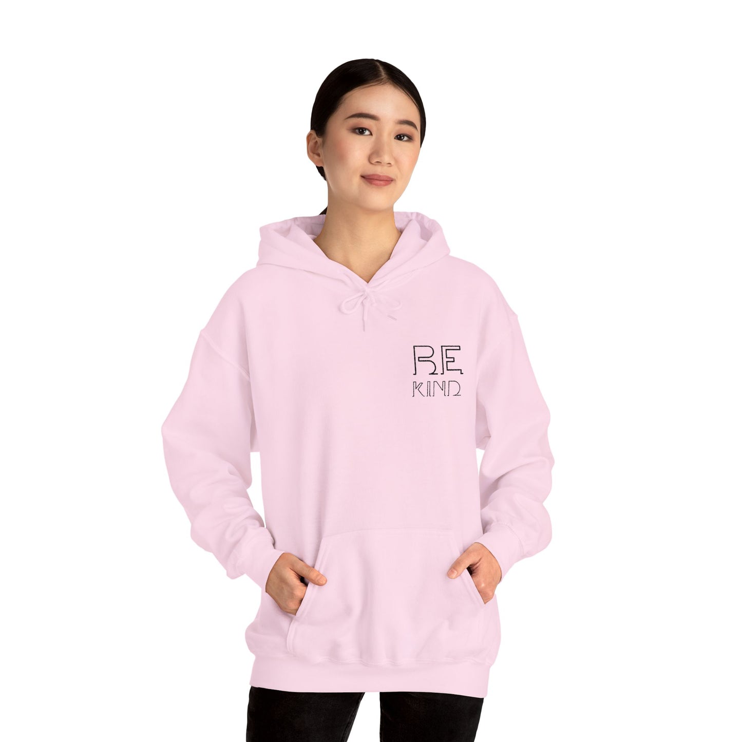 Be Kind: Minimalist Embroidered Chest Print Premium Hoodie