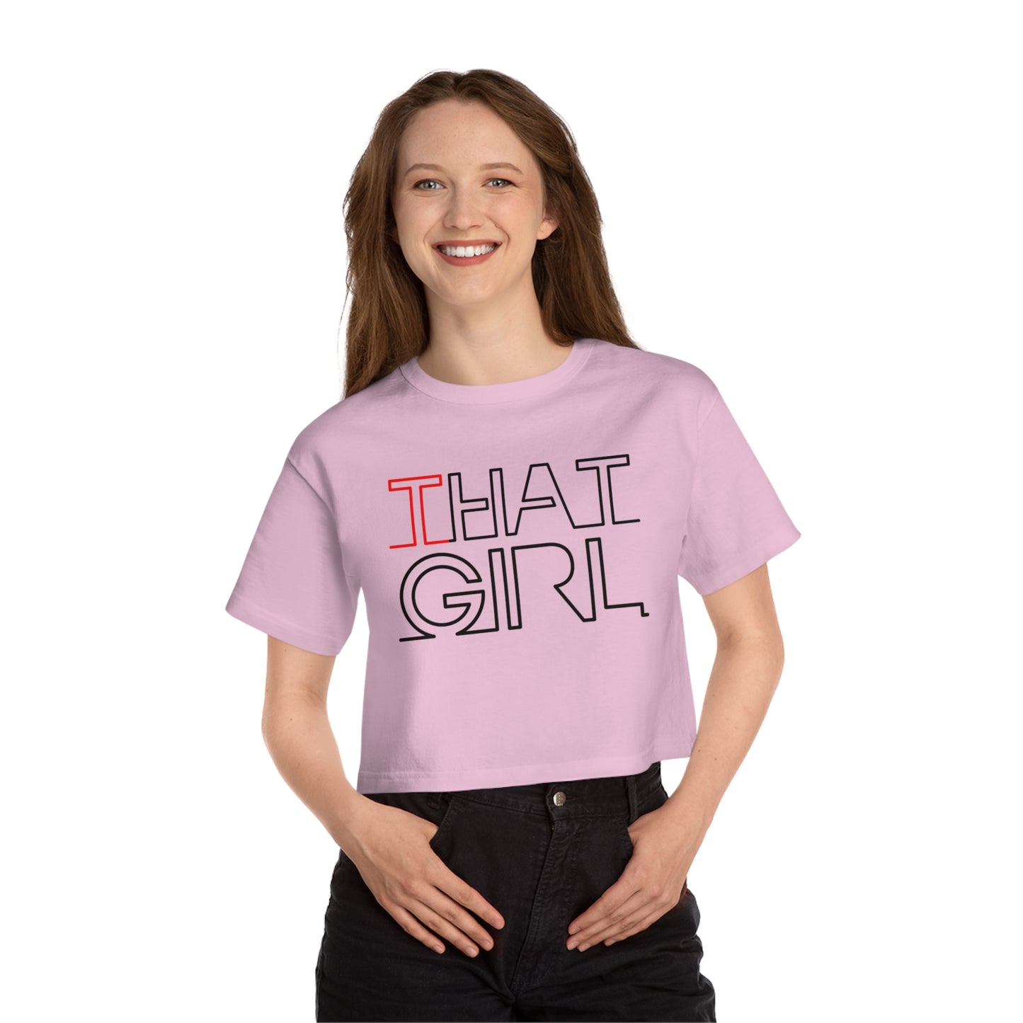 That Girl Cropped Tee — Retro Minimalist Women's Graphic Shirt