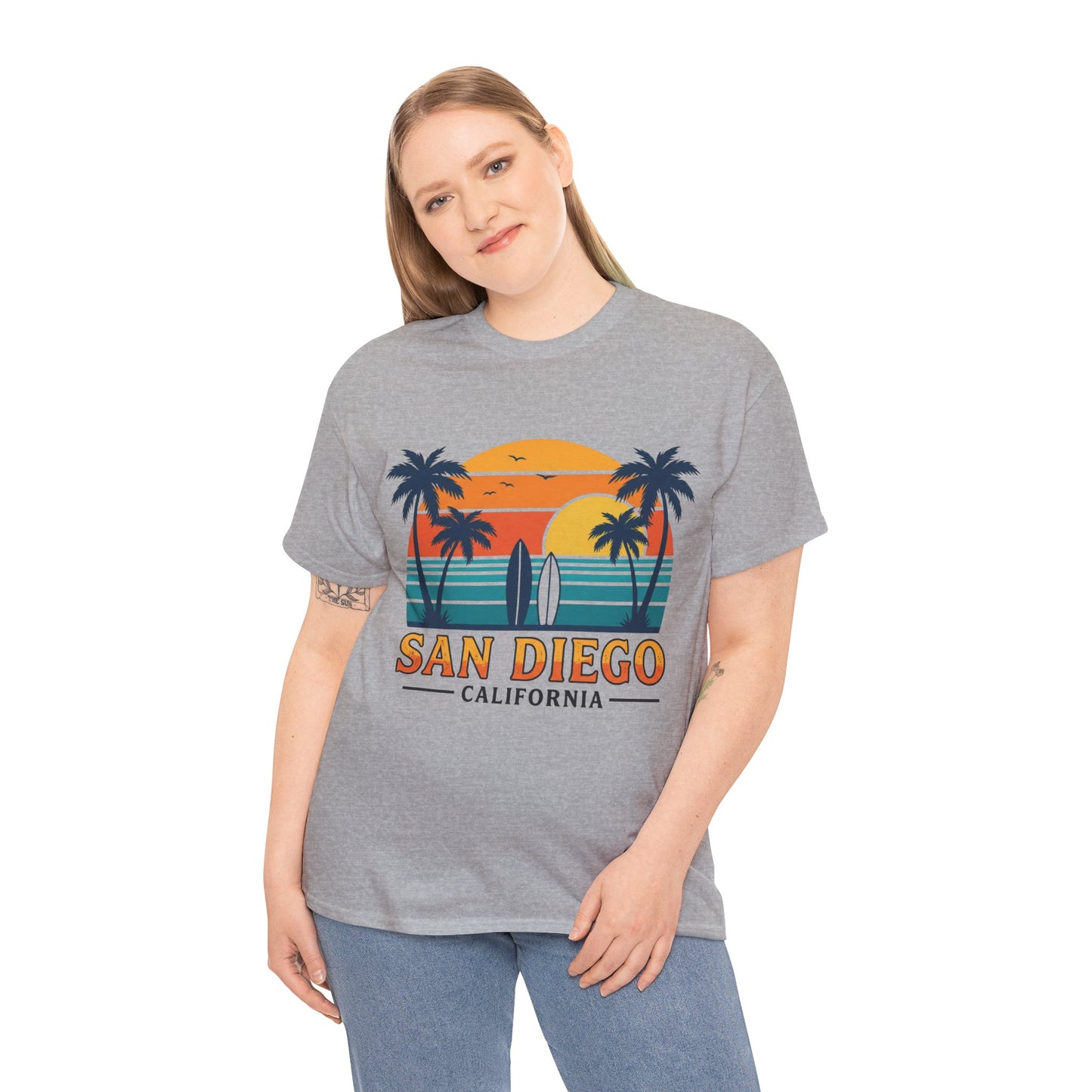 Coastal Classic: San Diego Sunset Surf Premium Graphic Tee