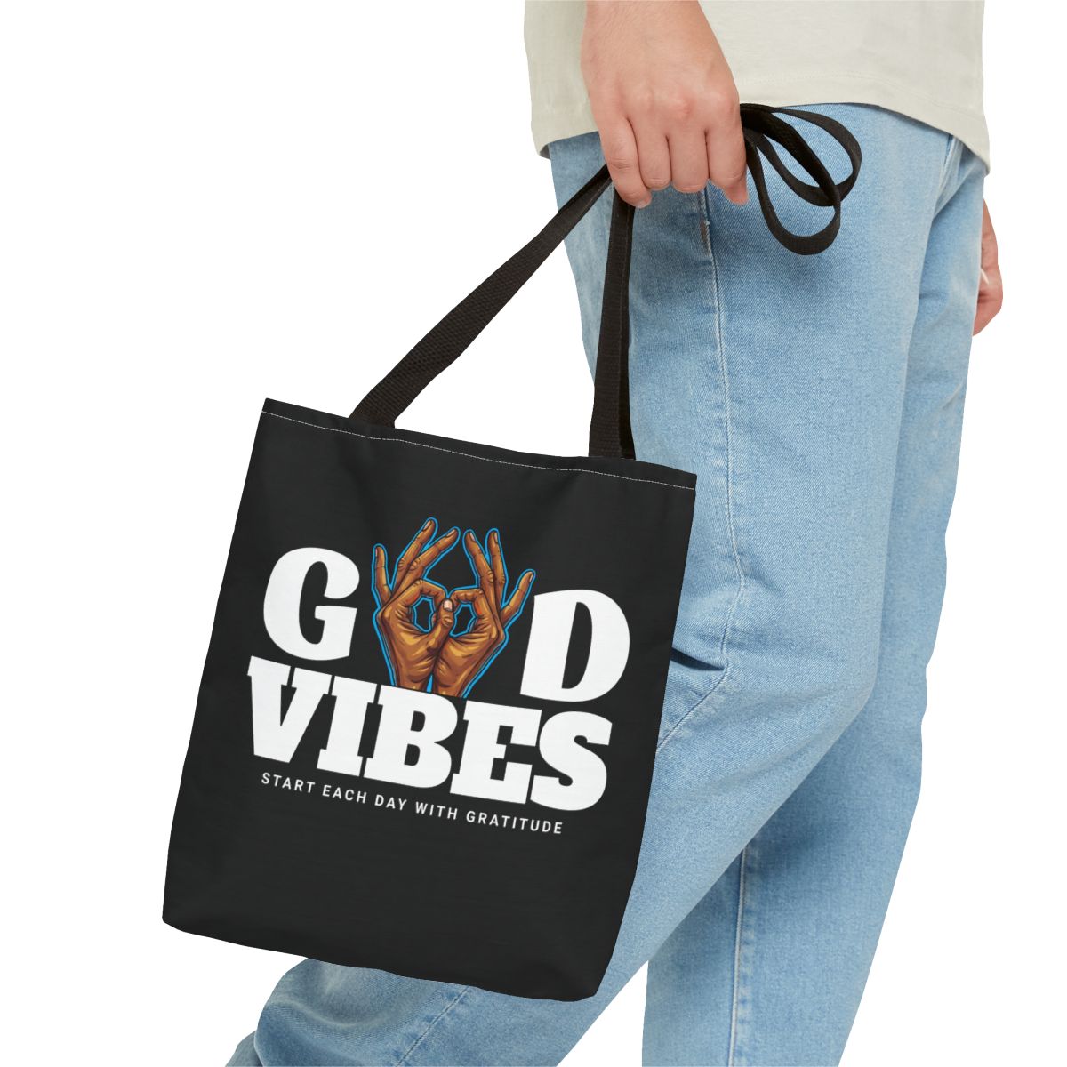 Radiate Positivity: Start Each Day With Gratitude Premium Canvas Tote