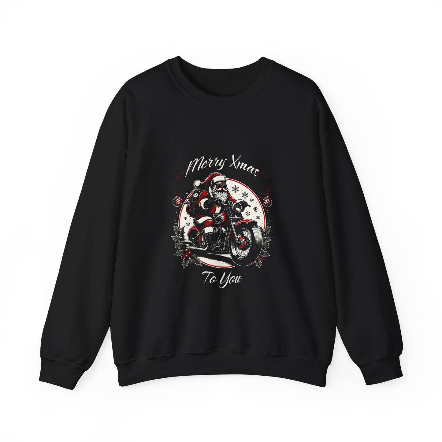 Merry XMas: Biker Holiday Crewneck Sweatshirt