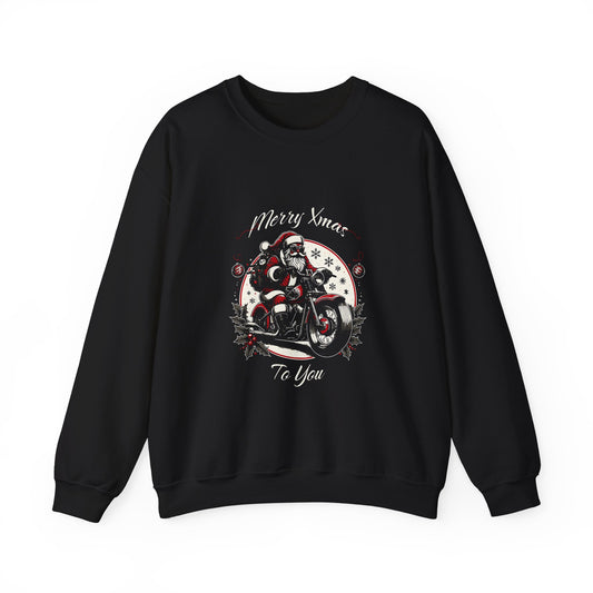 Merry XMas: Biker Holiday Crewneck Sweatshirt