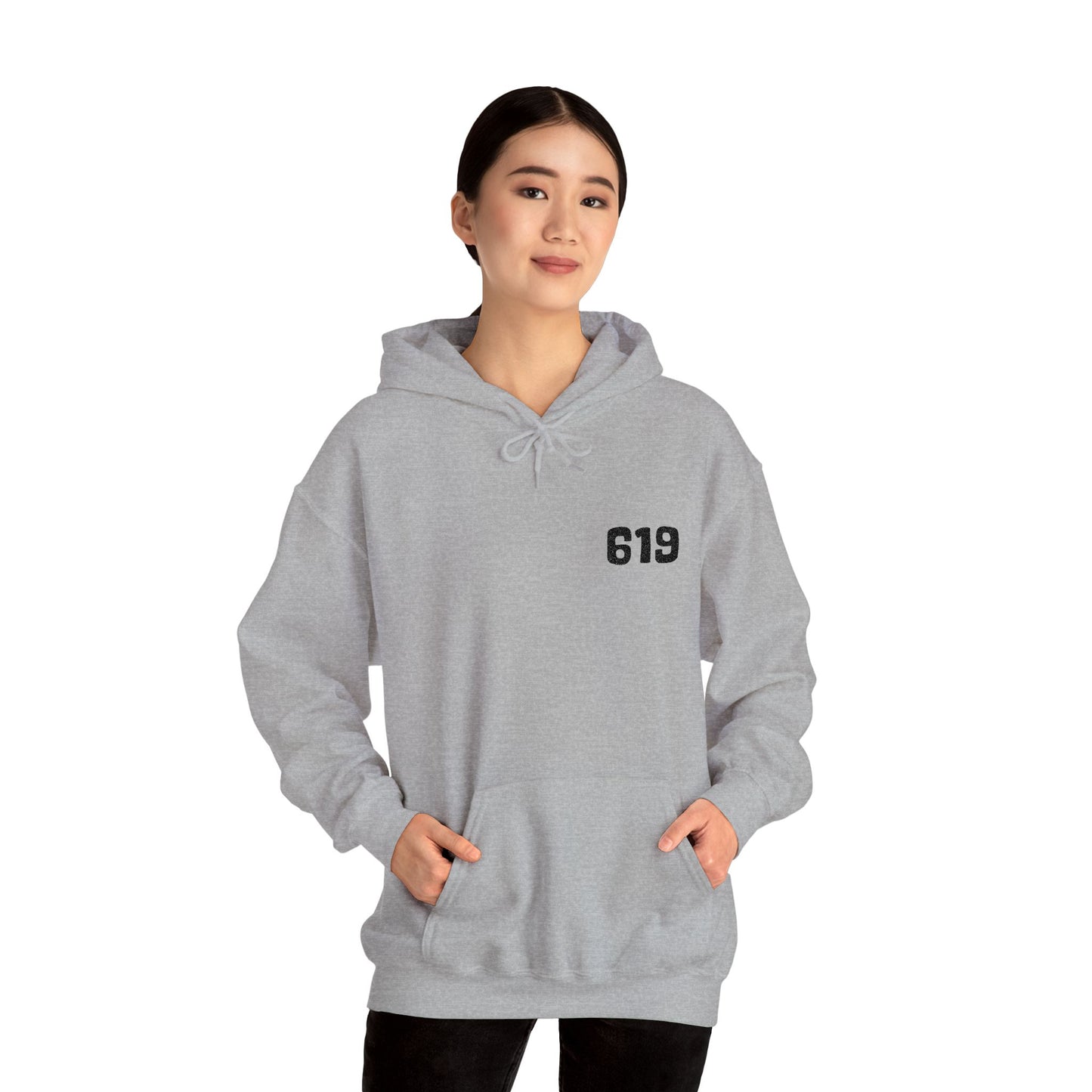 619 Heritage: Minimalist Embroidered Chest Print Premium Hoodie