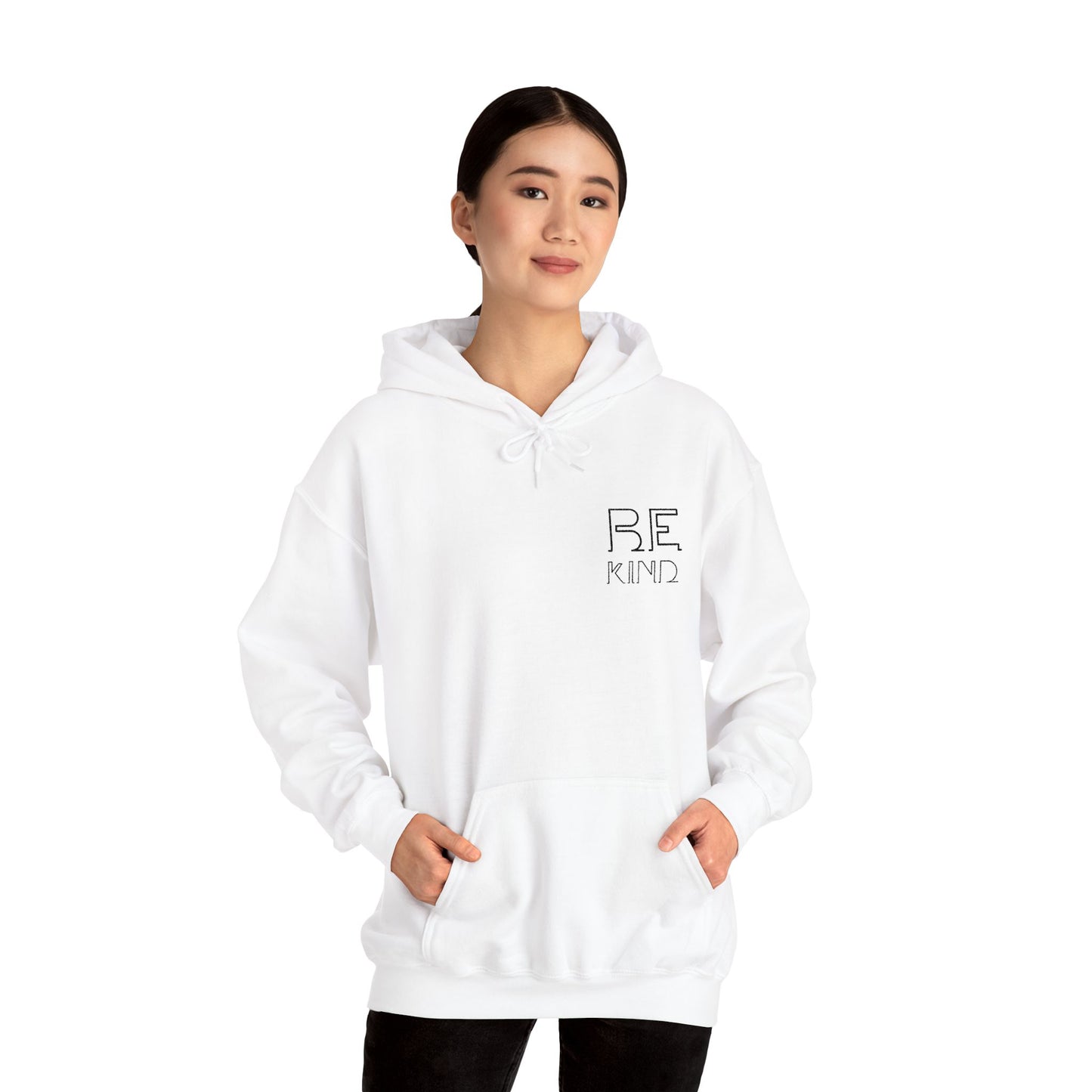 Be Kind: Minimalist Embroidered Chest Print Premium Hoodie