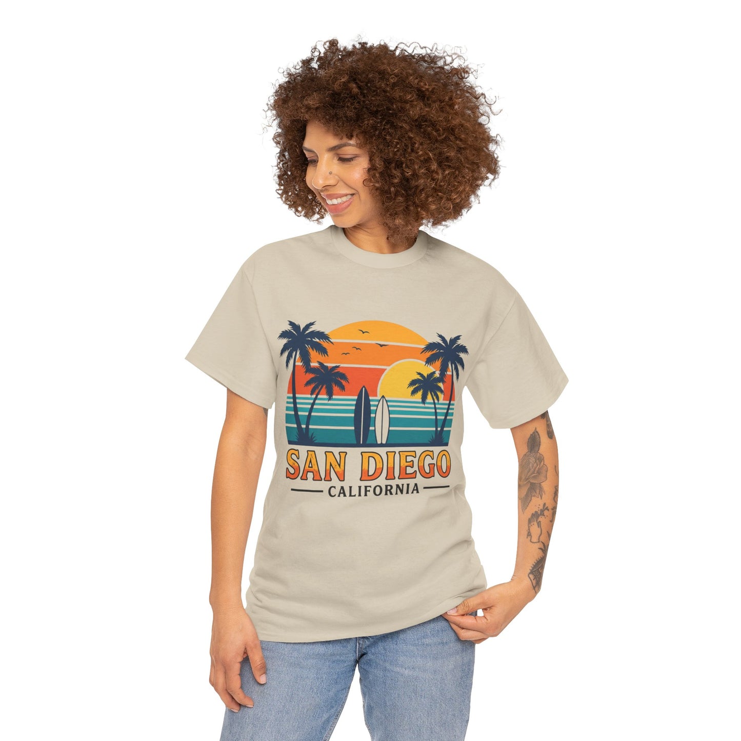Coastal Classic: San Diego Sunset Surf Premium Graphic Tee