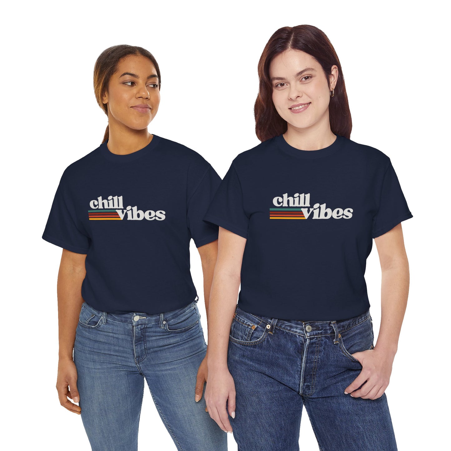Sunset Soul: Chill Vibes Retro Stripe Premium Graphic Tee