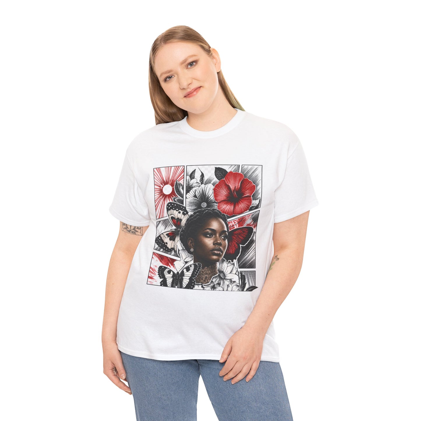 Floral Butterfly Portrait Graphic Tee