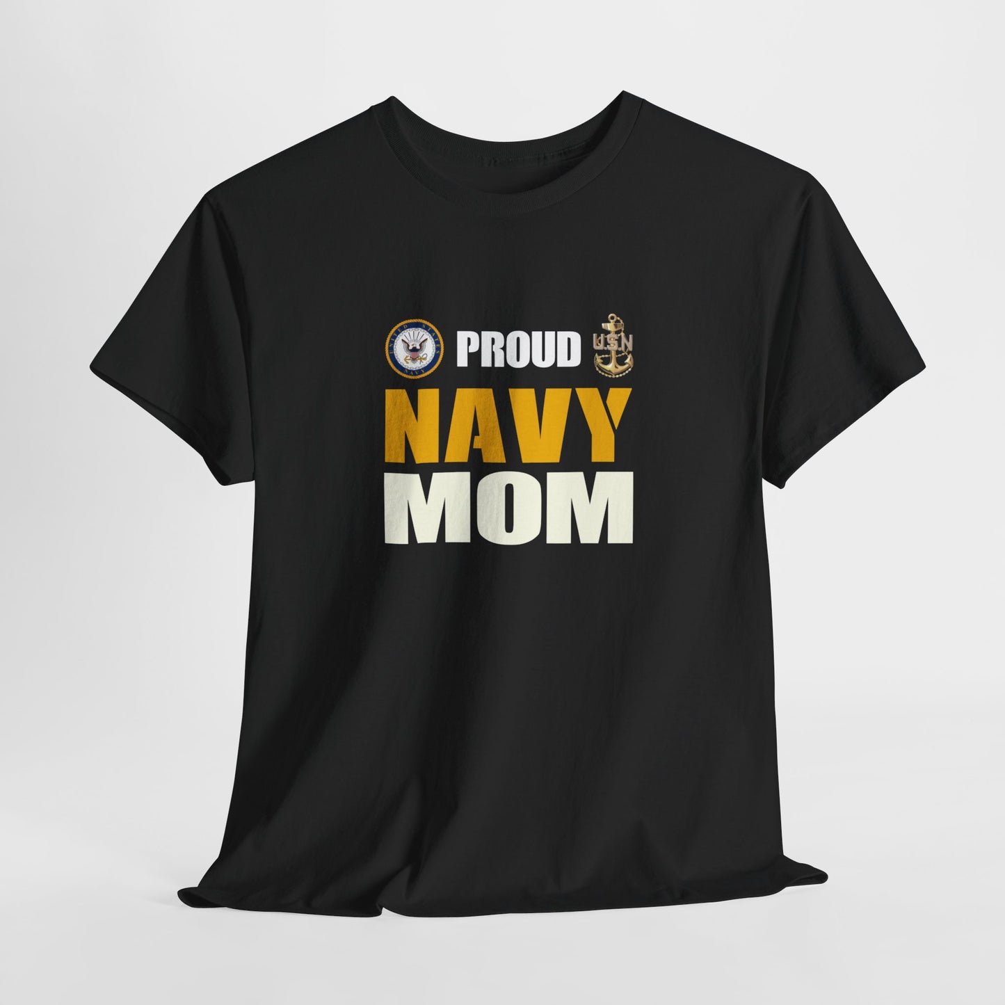 Proud Navy Mom Unisex Heavy Cotton Tee