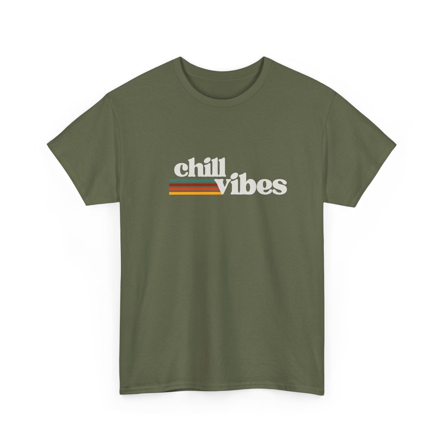 Sunset Soul: Chill Vibes Retro Stripe Premium Graphic Tee