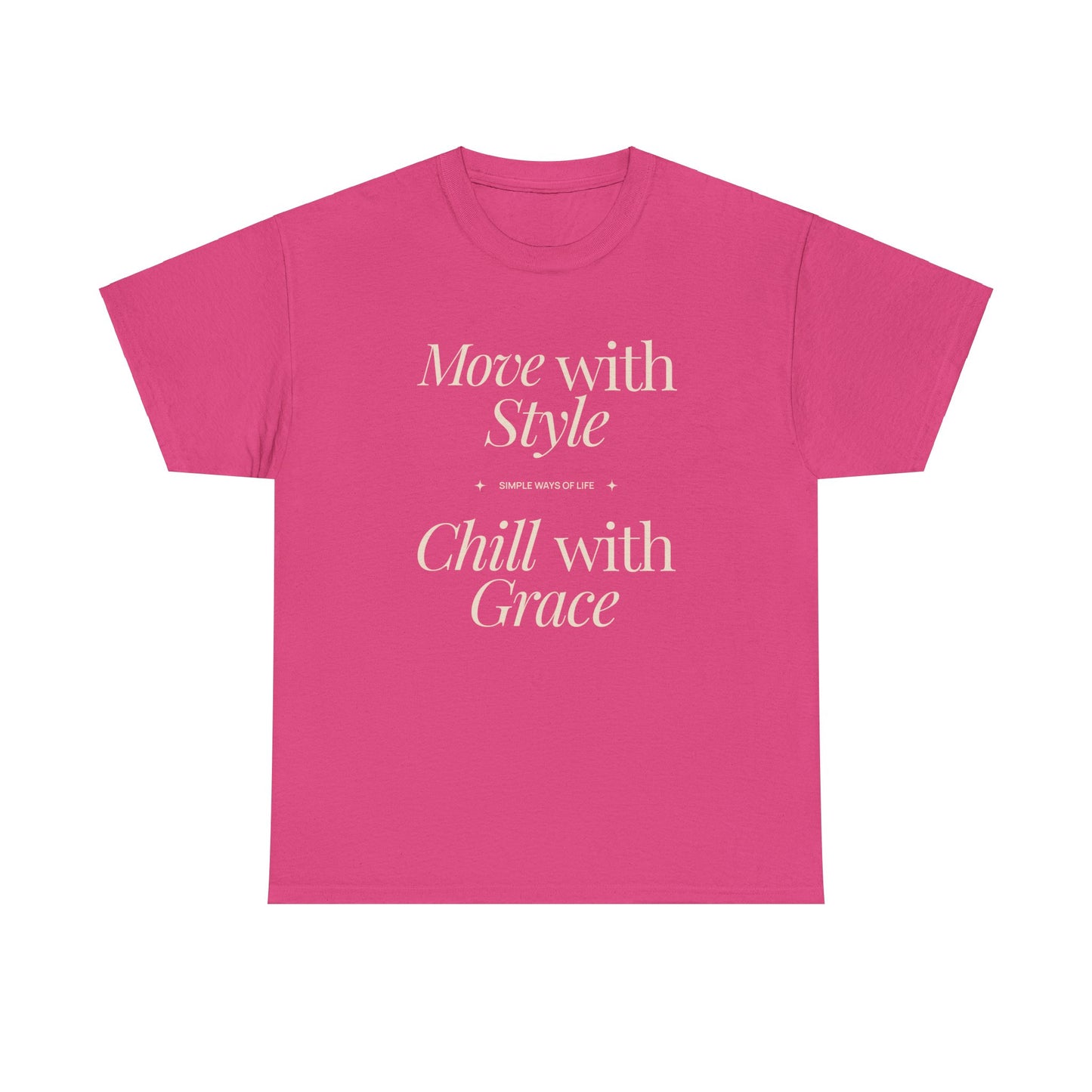 Move with style and relax with grace. Unisex Heavy Cotton T-shirt design that recalls the simple ways of life.