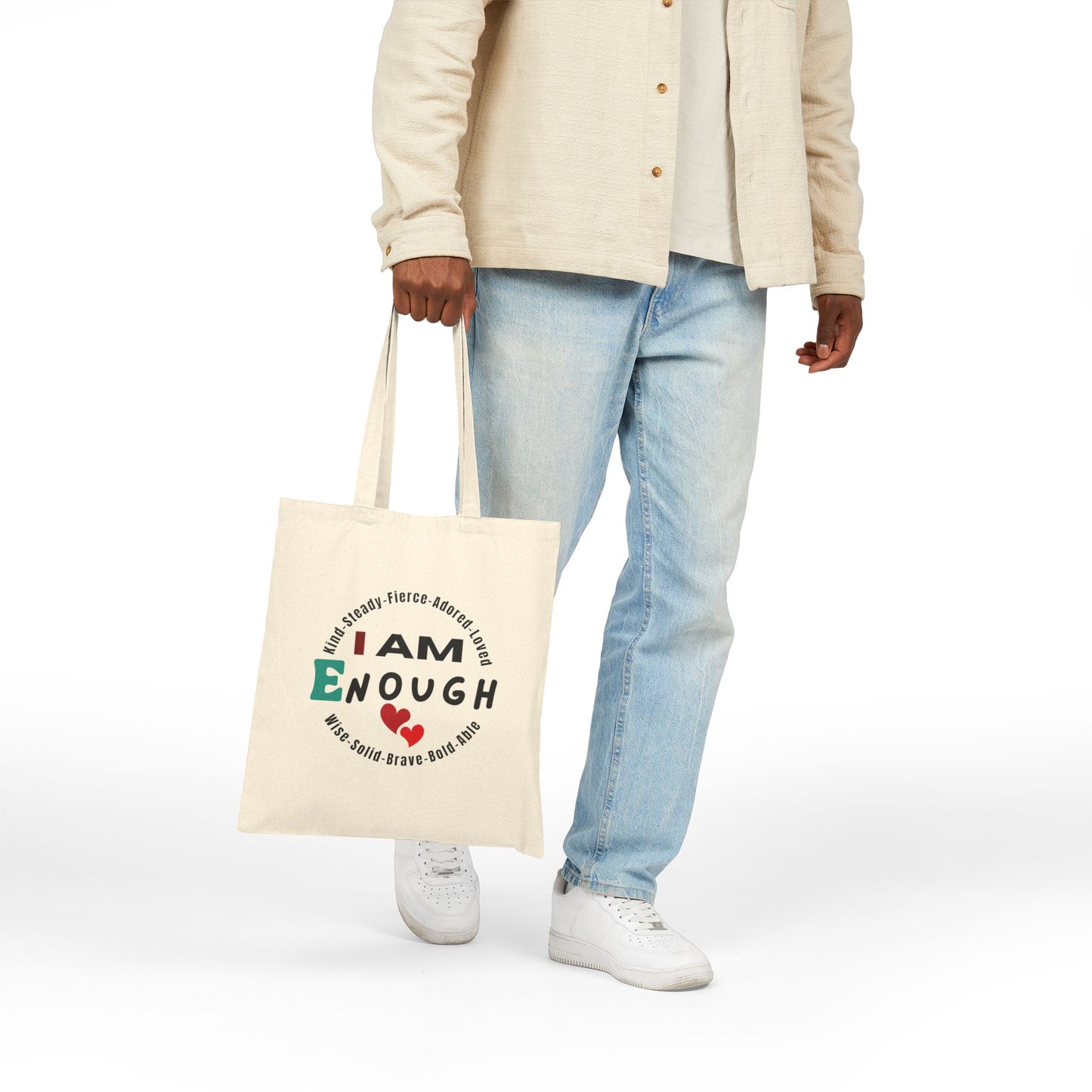I Am Enough Inspirational Affirmation Premium Canvas Tote