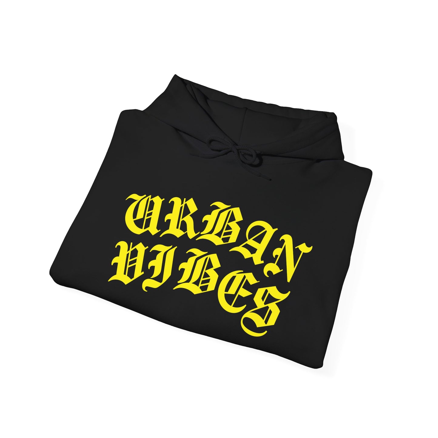 Urban Vibes Bold Gothic Yellow Logo Premium Hoodie