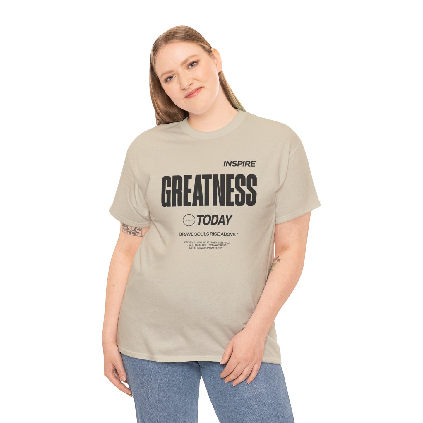 Inspire Greatness lighter color shirts Unisex Heavy Cotton Tee