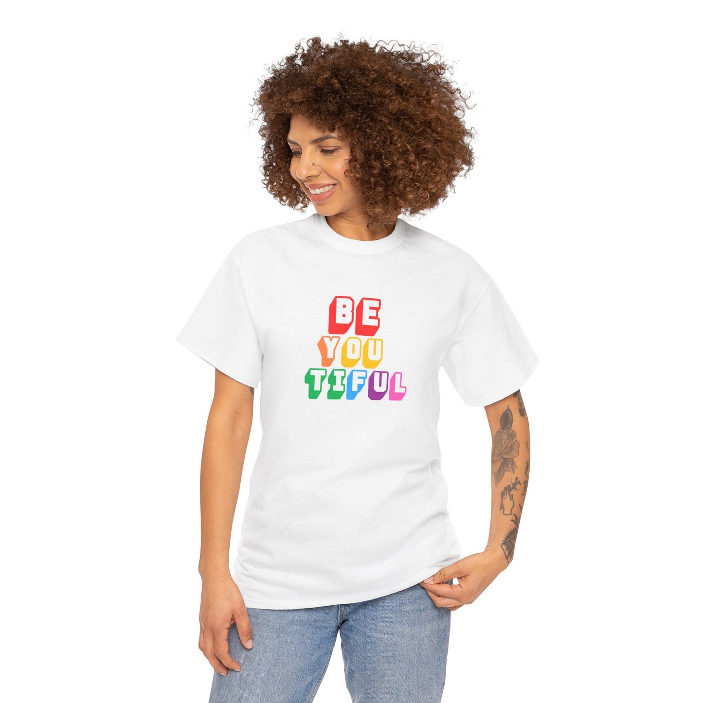 BeYOUtiful Color Block Graphic Tee