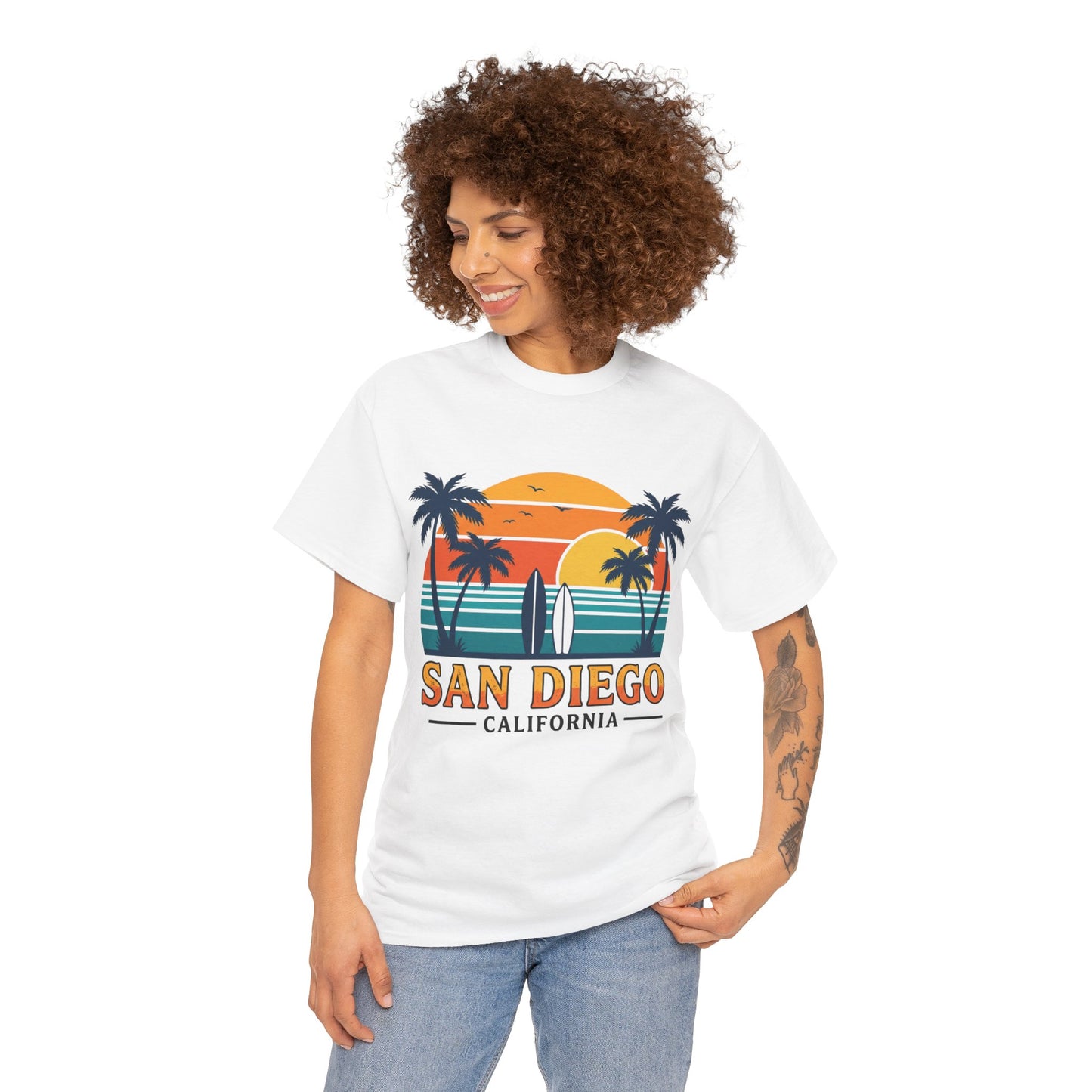 Coastal Classic: San Diego Sunset Surf Premium Graphic Tee