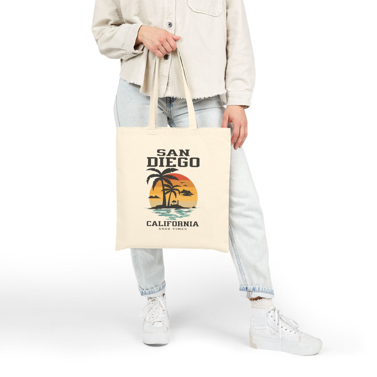 San Diego Beach Vibes Tote Bag, Eco-friendly Tote, Summer Bag, Shopping Tote, Beach Day Essential