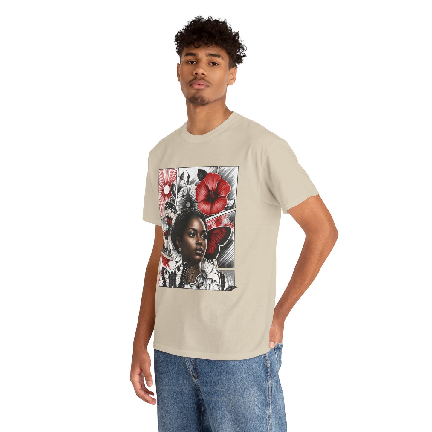 Floral Butterfly Portrait Graphic Tee