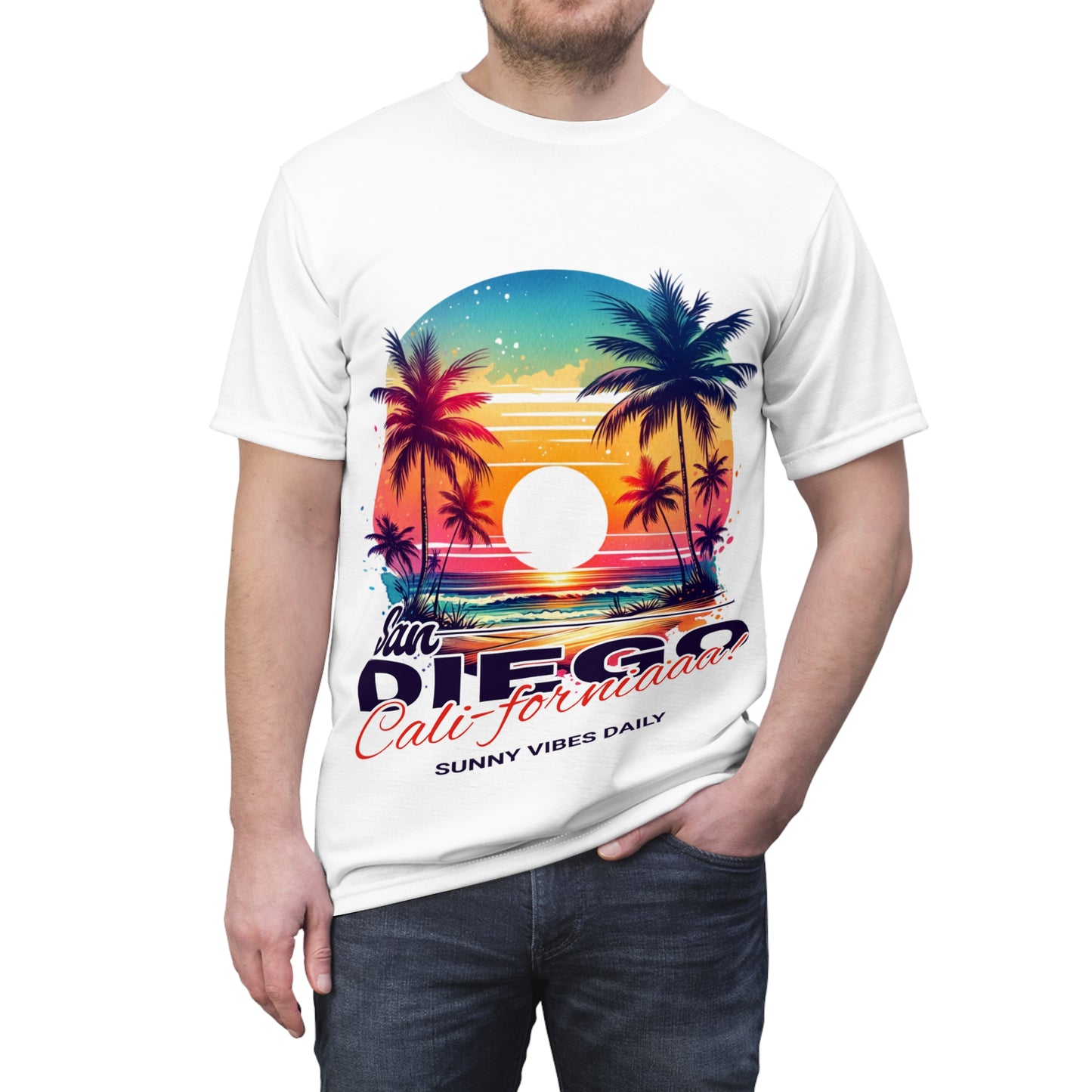 San Diego Californiaaa! Unisex Cut & Sew Tee (AOP)