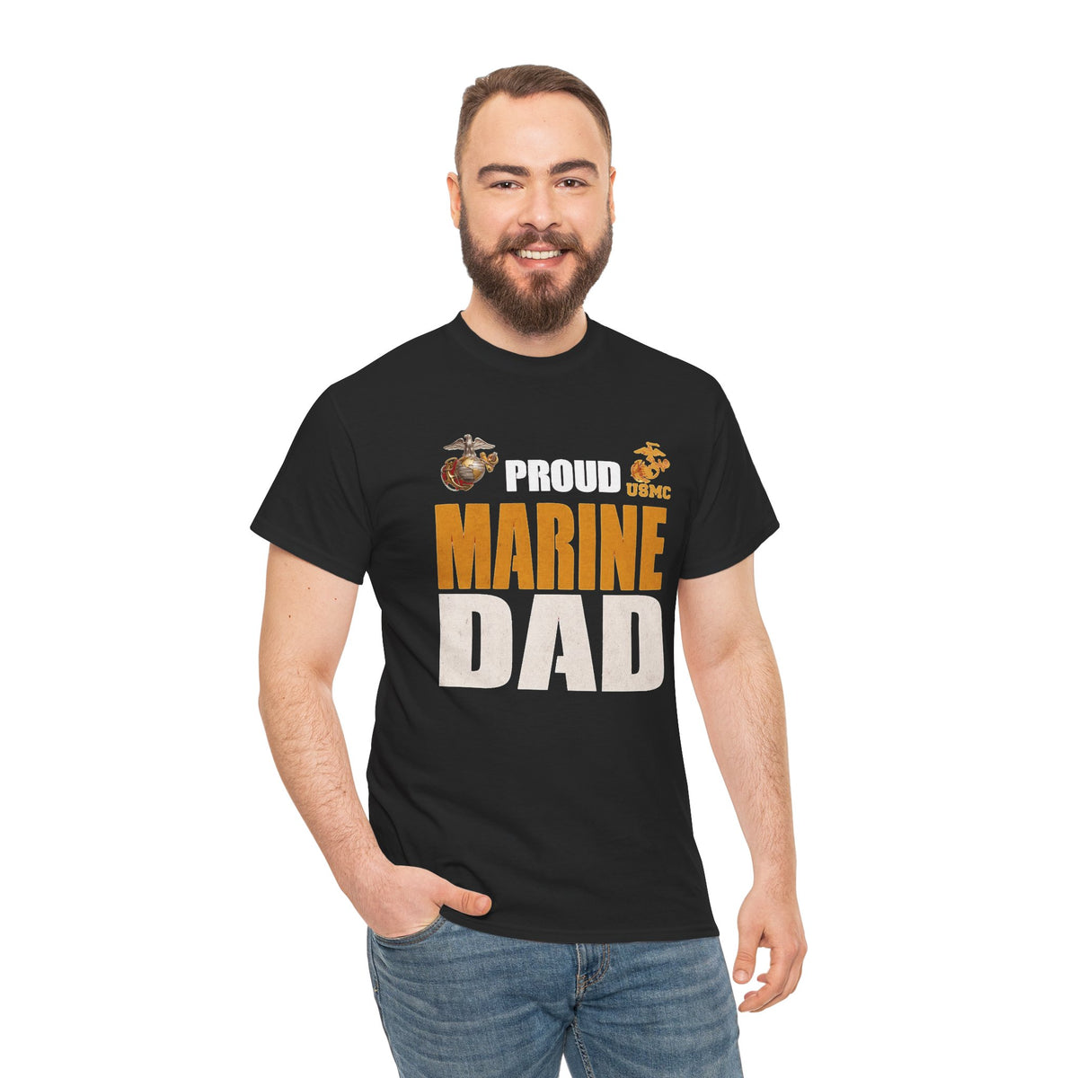 Proud Marine Dad T-Shirt — USMC Support Tee
